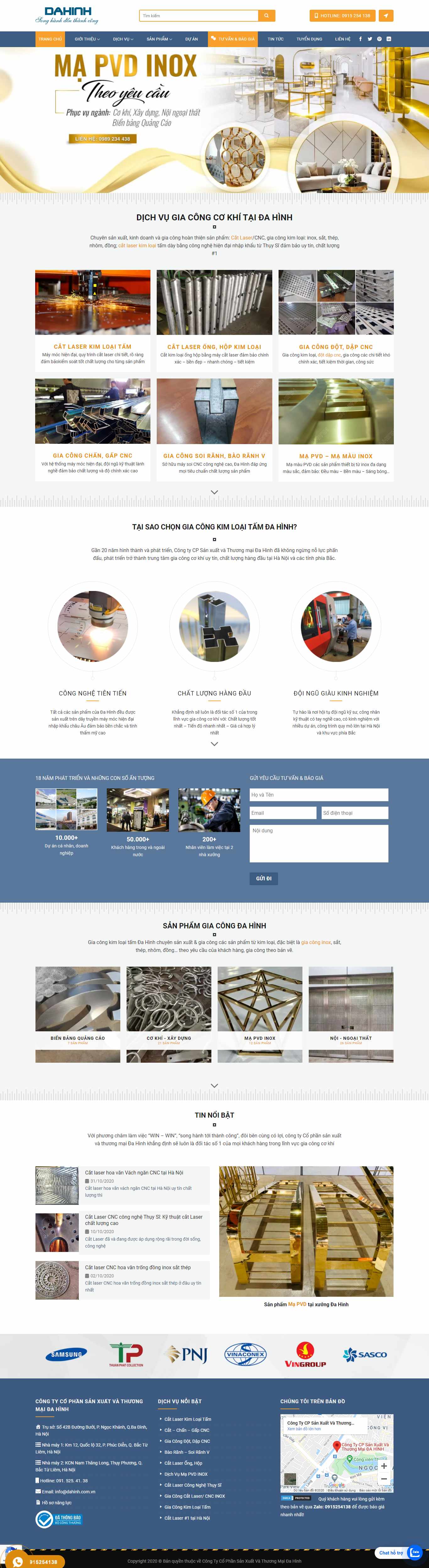 [thinhcuongsteel] Thiết kế Website web xưởng cơ khí - dahinhcomvn