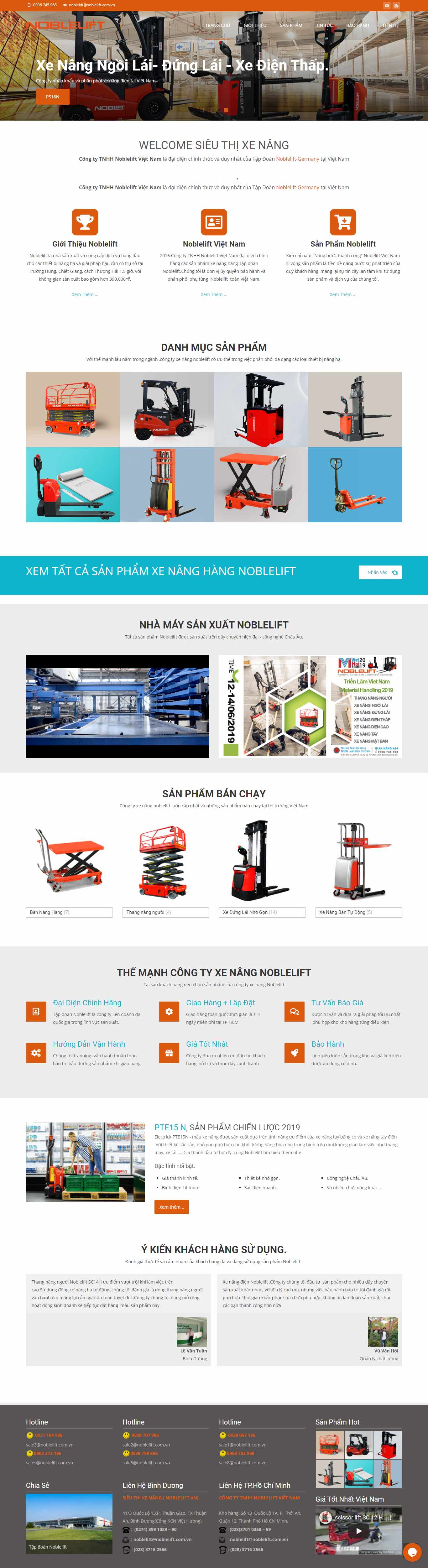 Thiết kế Website web xe nâng - nobleliftvncom