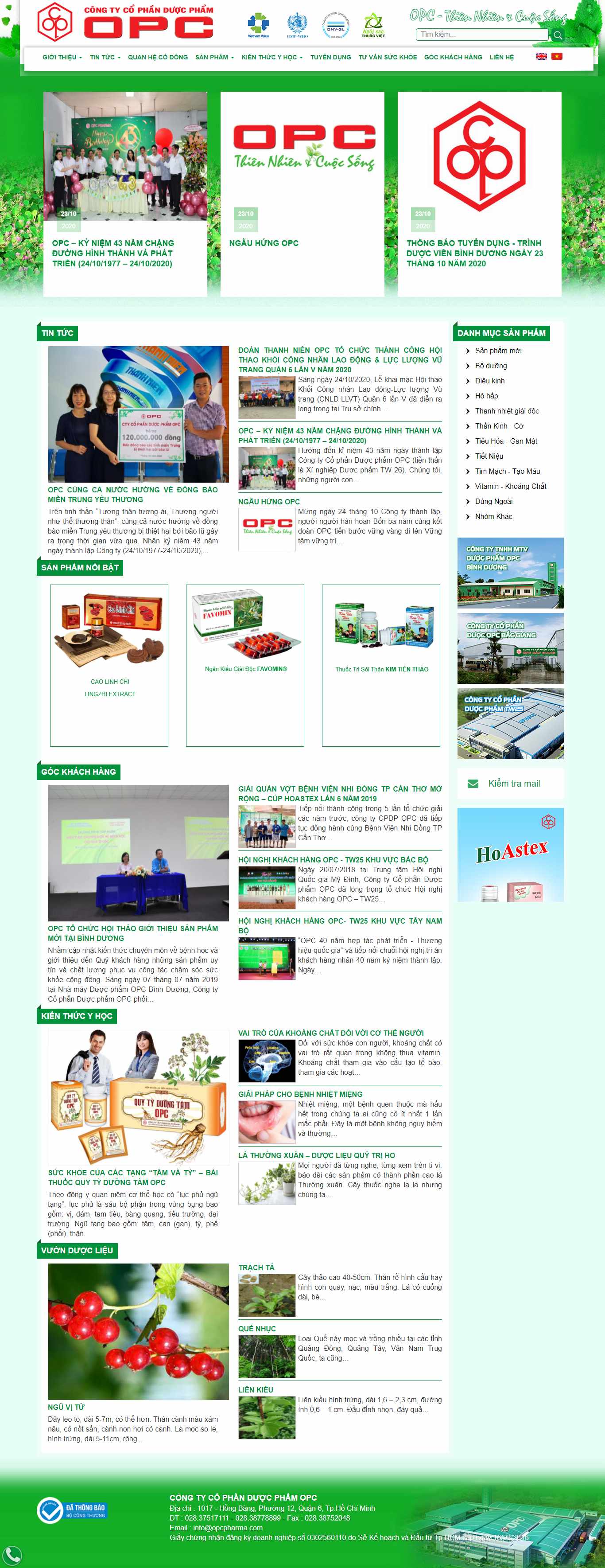 Thiết kế Website web công ty dược phẩm - opcpharmacom