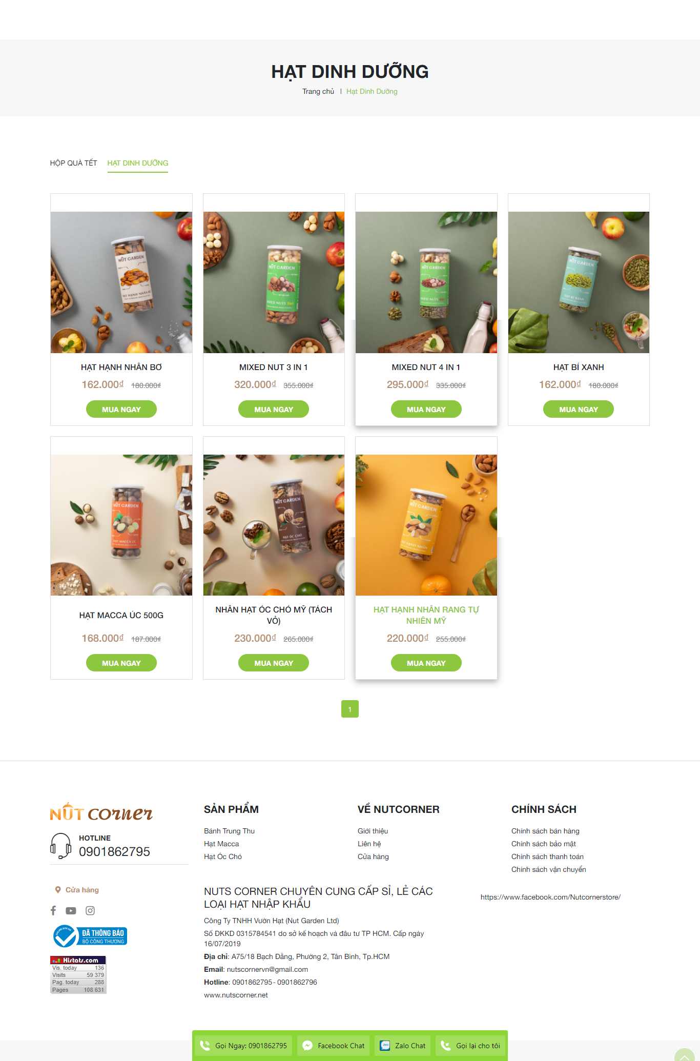 [bazanland] Thiết kế Website web bán hạt dinh dưỡng - wwwnutscornernet