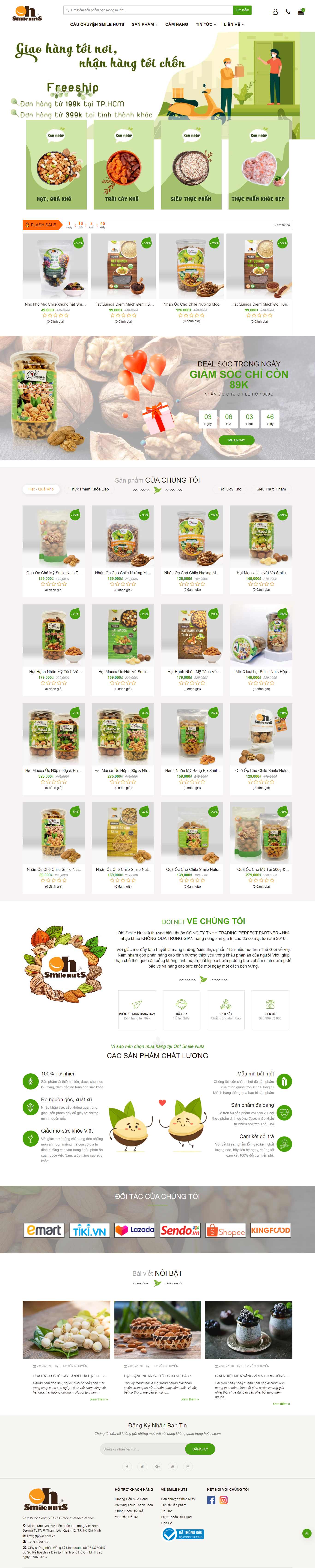 [bazanland] Thiết kế Website web bán hạt dinh dưỡng - smilenutsvn