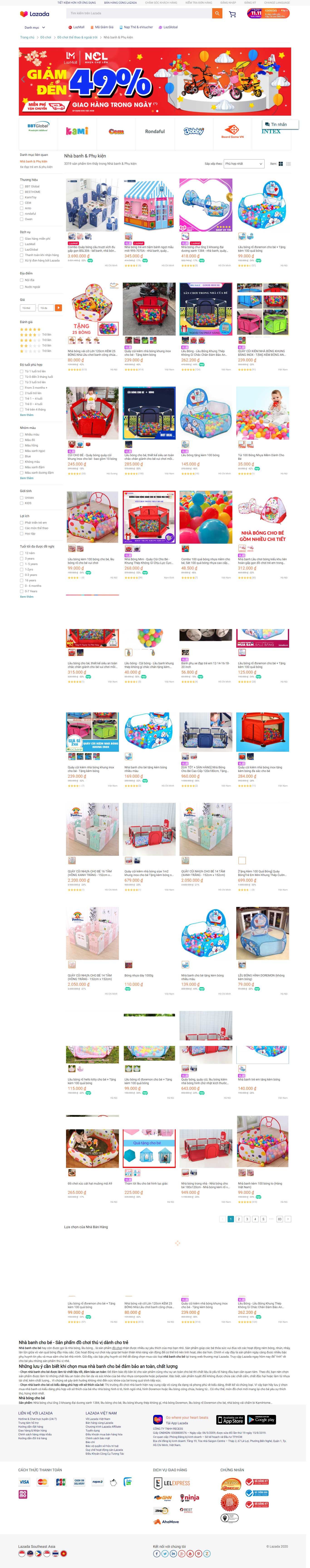 Thiết kế Website web nhà bóng - wwwlazadavn