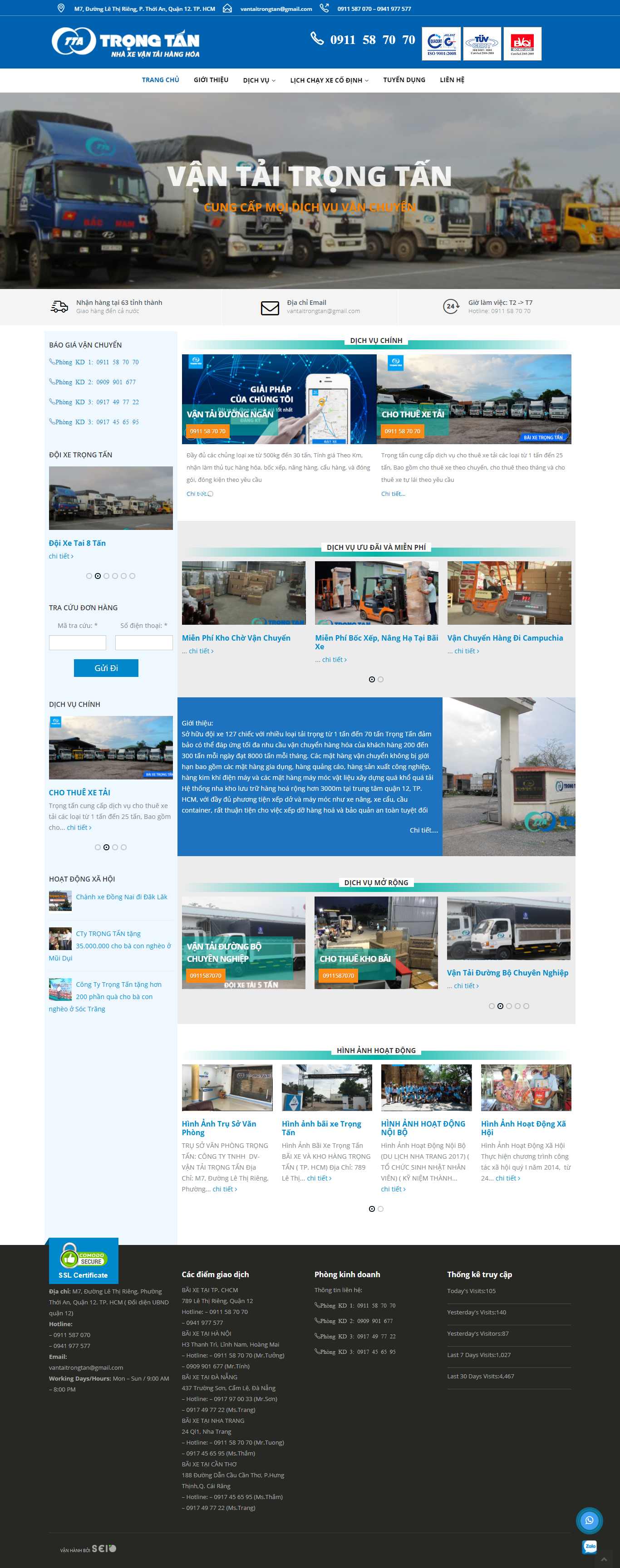 Thiết kế Website web vận chuyển kho bãi - vantaitrongtanvn