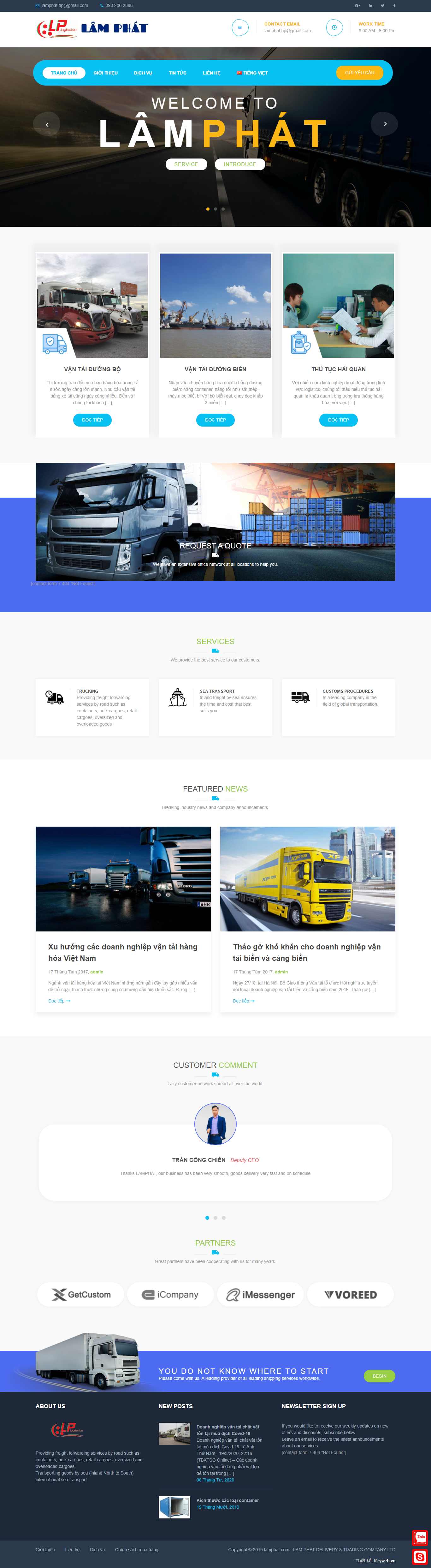 Thiết kế Website web vận chuyển kho bãi - lamphatlogisticscom