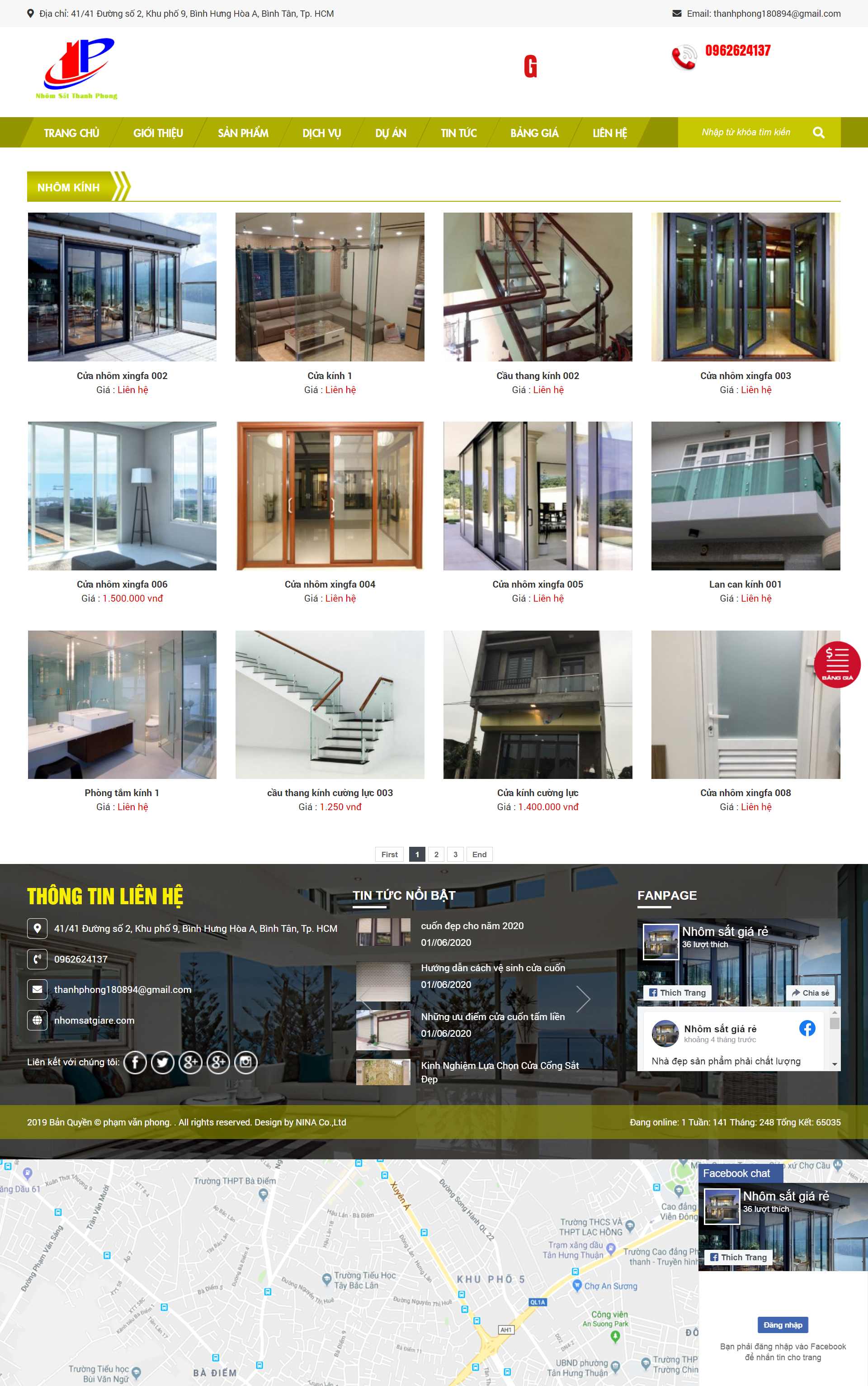 Thiết kế Website web cửa cuốn, nhôm kính, sắt mỹ thuật - nhomsatgiarecom