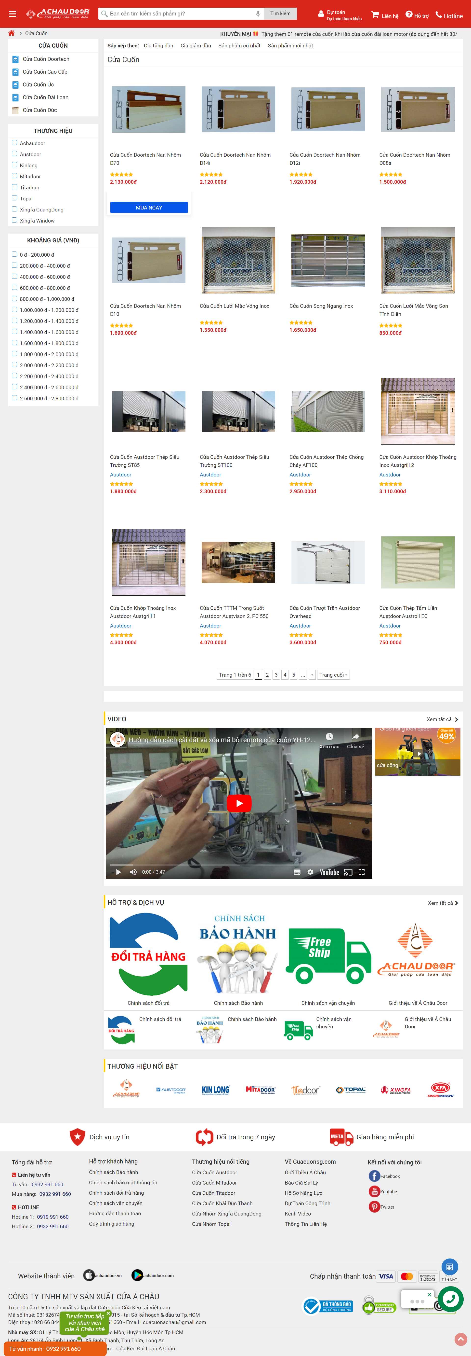 Thiết kế Website web cửa cuốn, nhôm kính, sắt mỹ thuật - wwwcuacuonsgcom