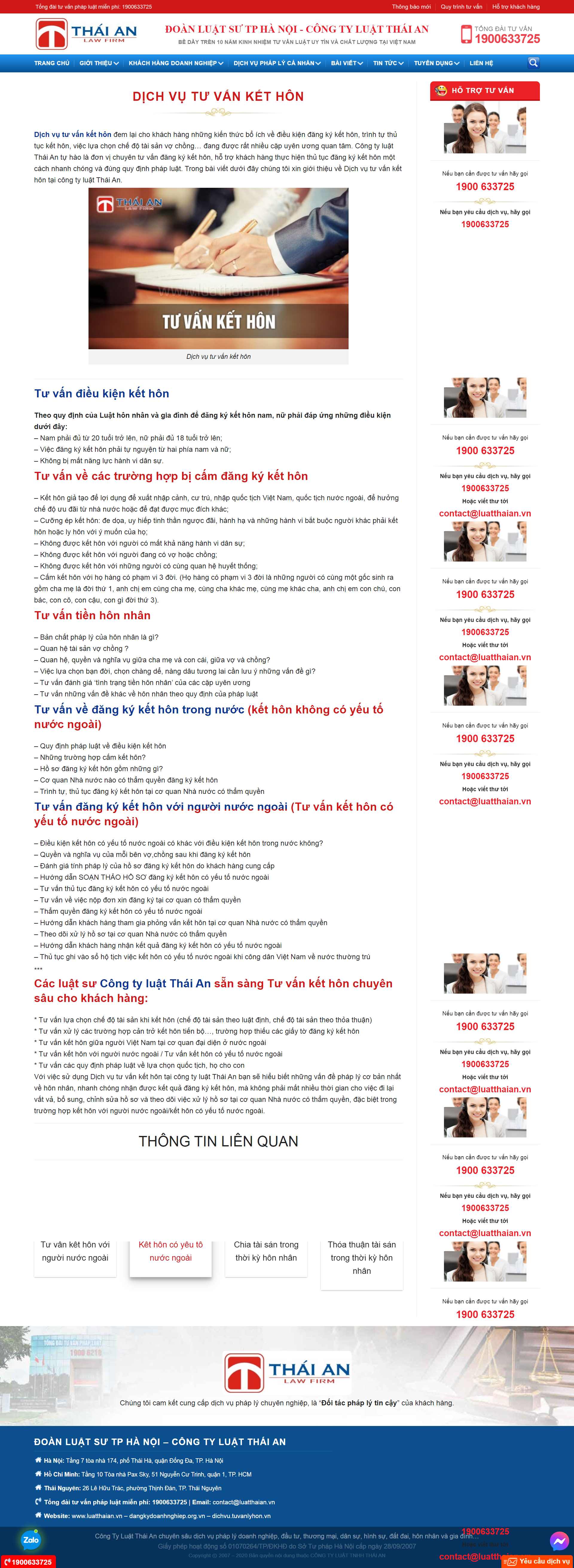 Thiết kế Website web tư vấn kết hôn - luatthaianvn