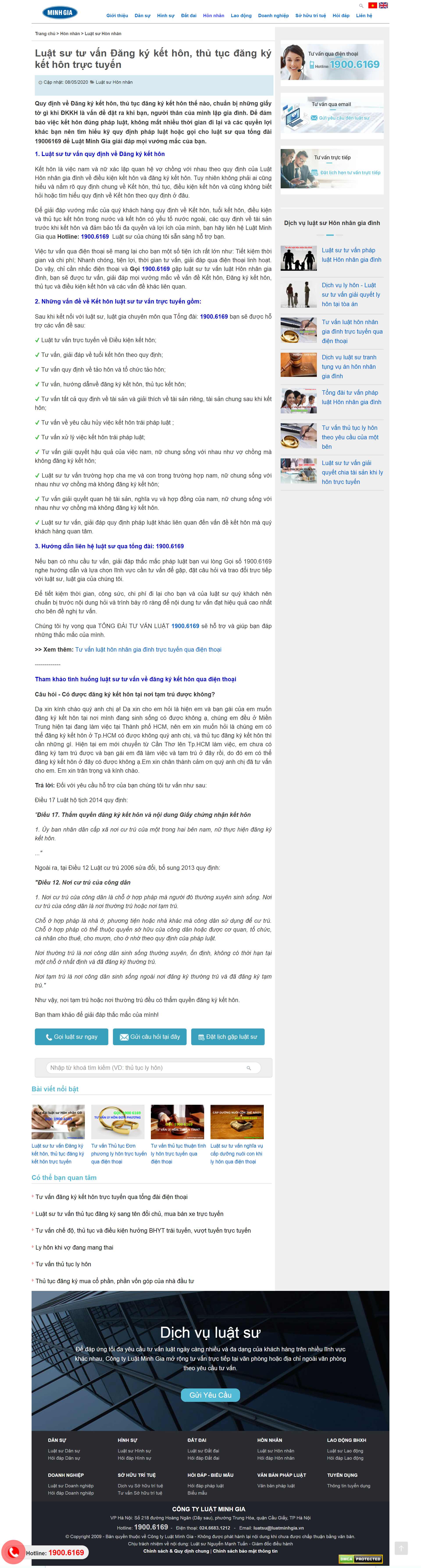 Thiết kế Website web tư vấn kết hôn - luatminhgiacomvn