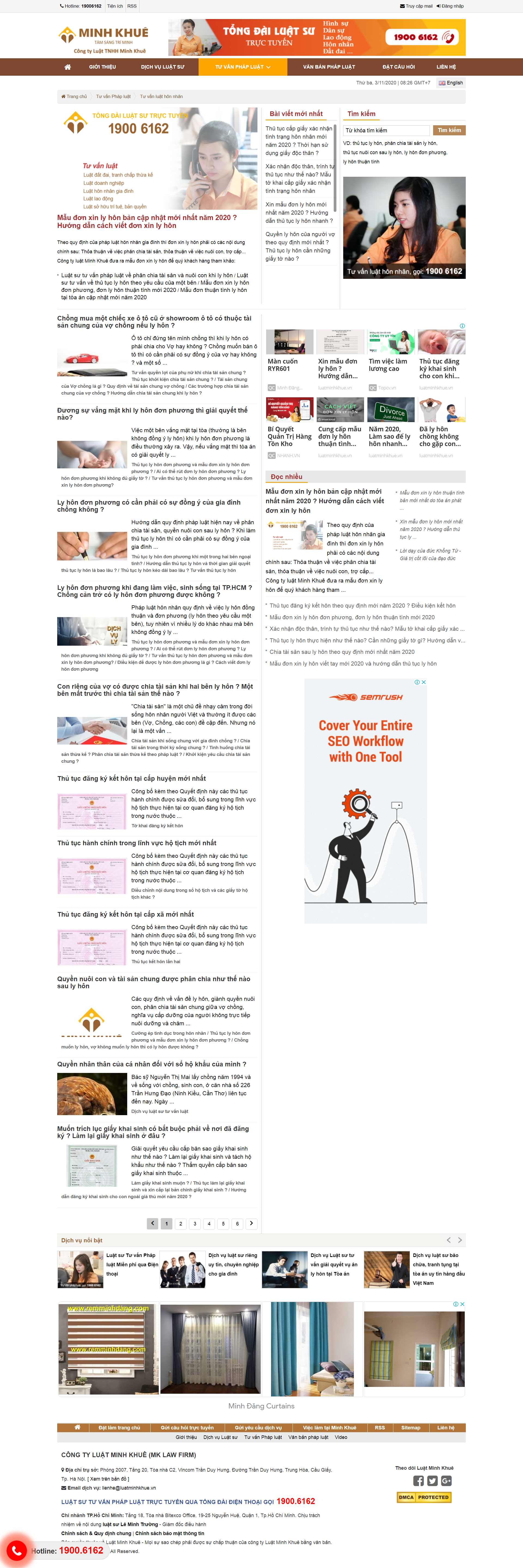 Thiết kế Website web tư vấn kết hôn - luatminhkhuevn