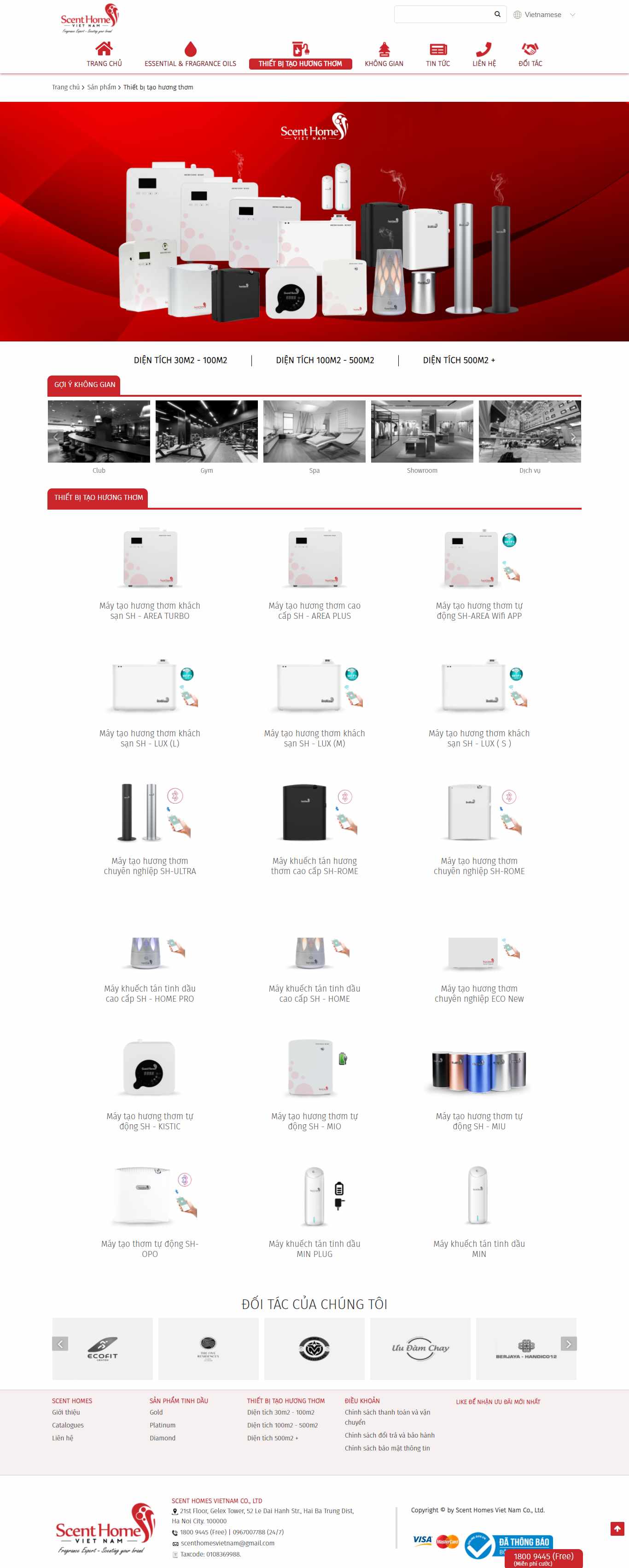 Thiết kế Website web bán tinh dầu và máy xông tinh dầu - scenthomesvn