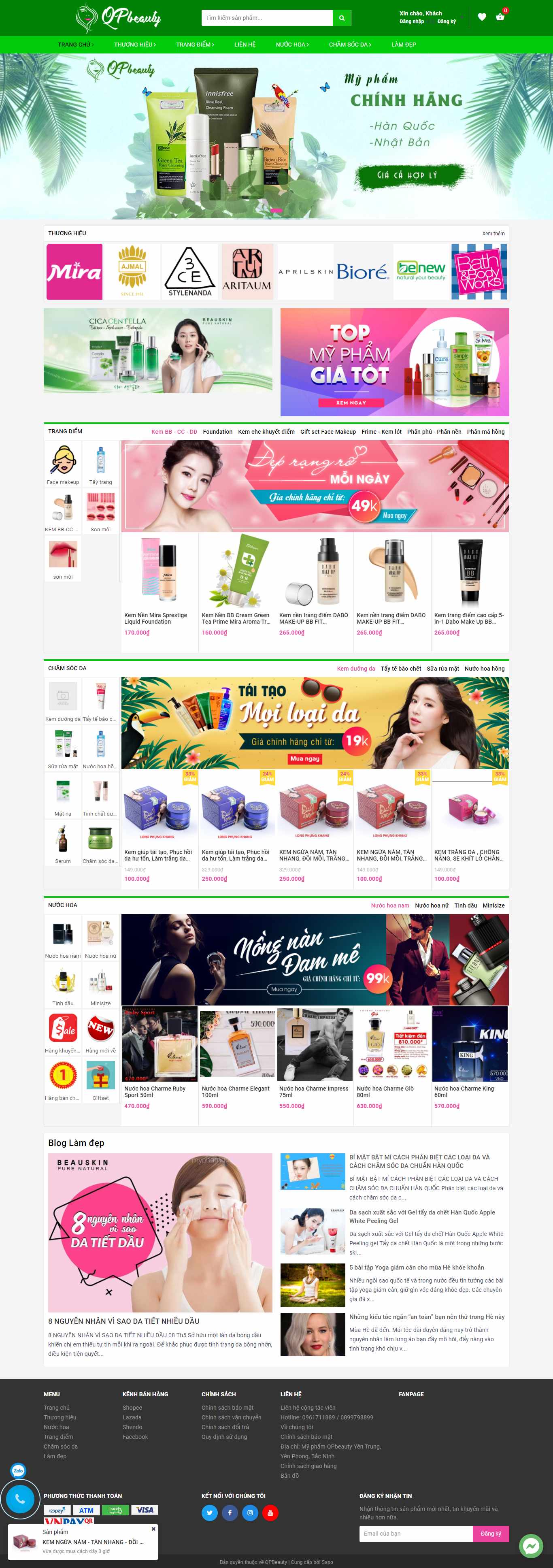 Thiết kế Website web bán mỹ phẩm - myphamqpbeautycom