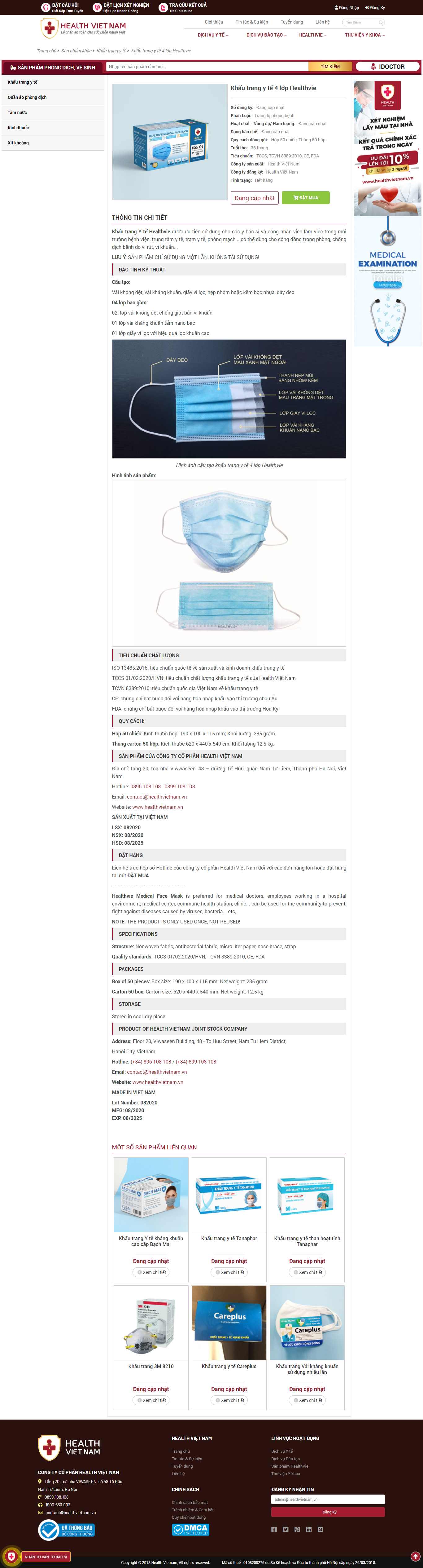 Thiết kế Website web hẩu trang y tế - healthvietnamvn