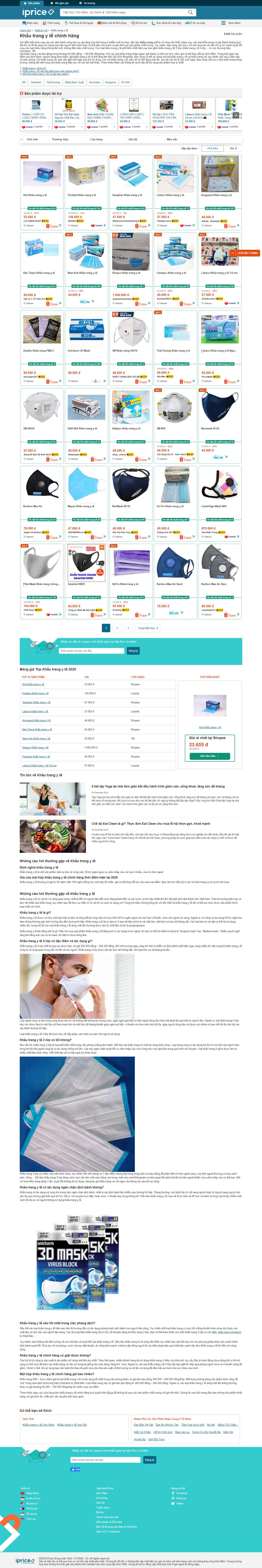 Thiết kế Website web hẩu trang y tế - ipricevn