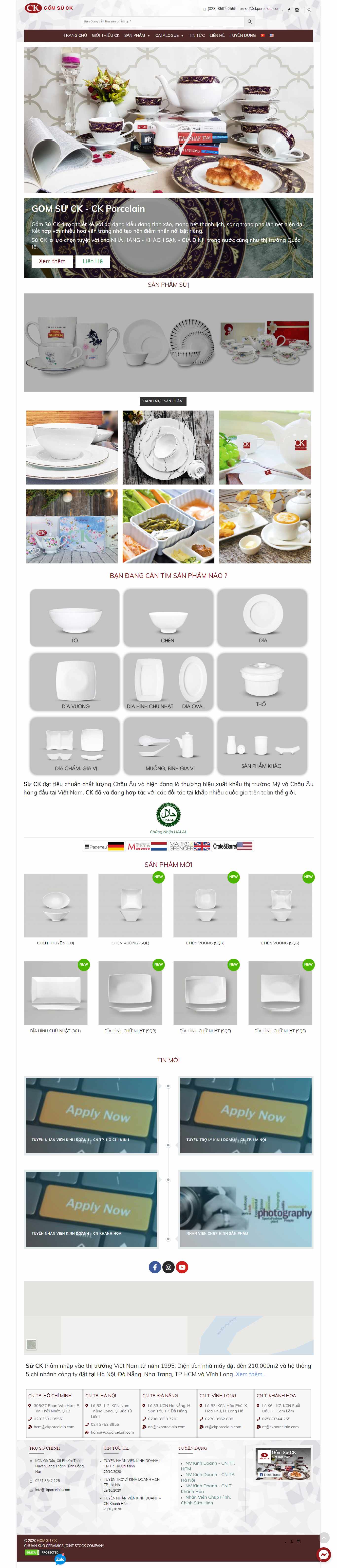 Thiết kế Website web bán đồ gốm sứ - ckporcelainvn