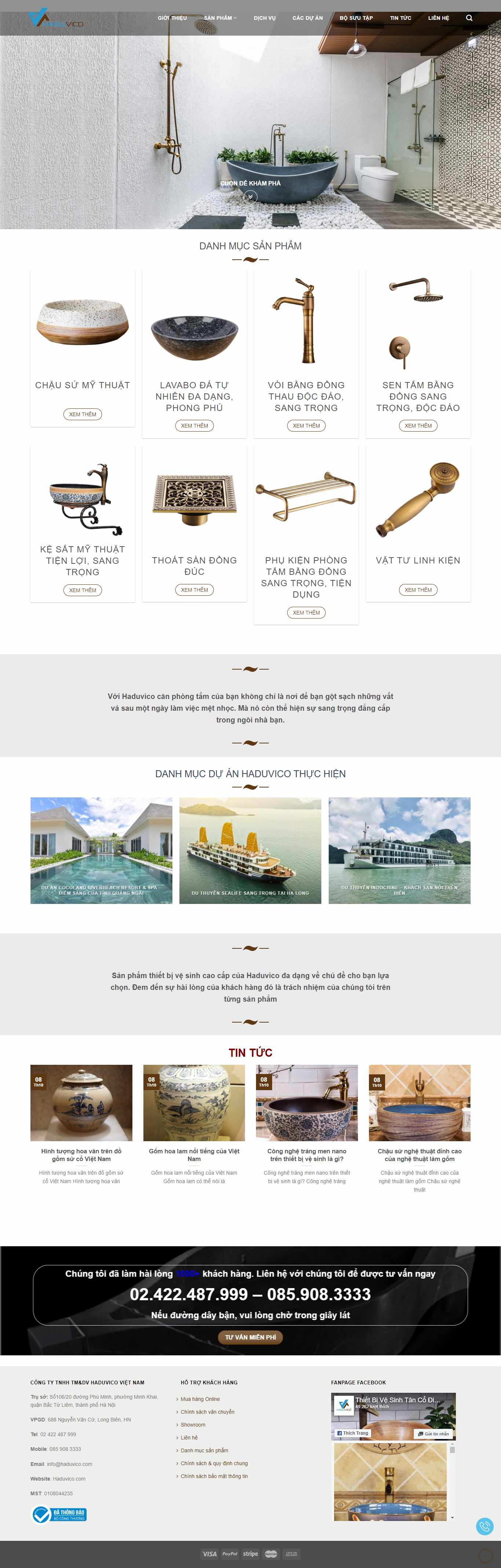 Thiết kế Website web bán đồ gốm sứ - haduvicocom