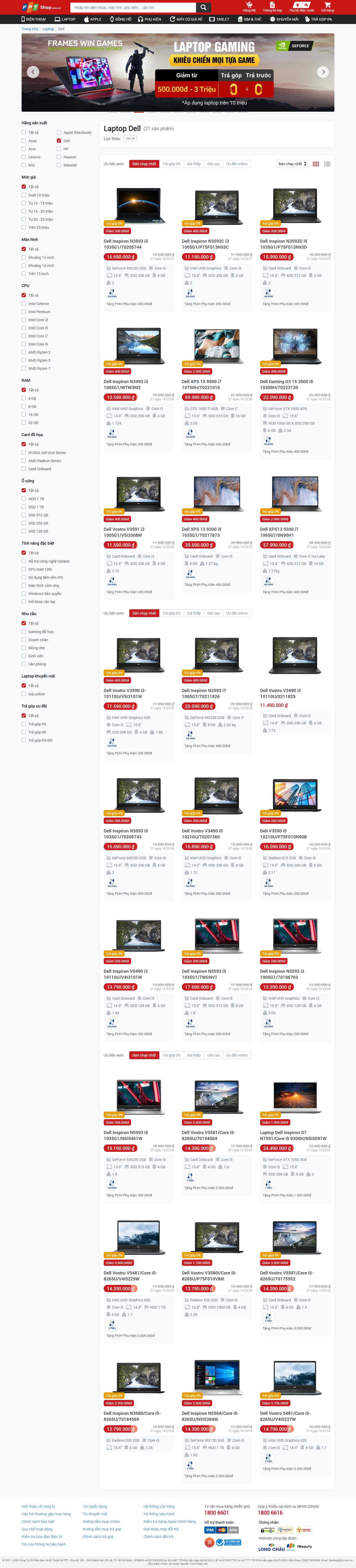 Thiết kế Website web laptop - fptshopcomvn