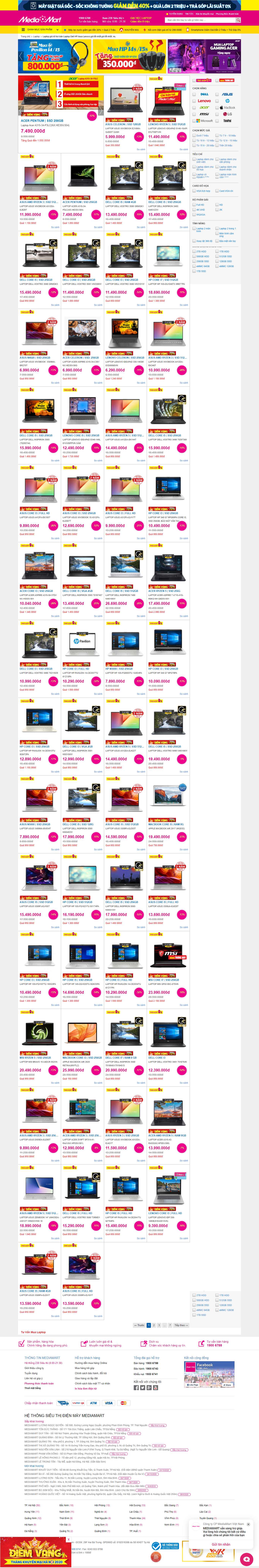 Thiết kế Website web laptop - mediamartvn