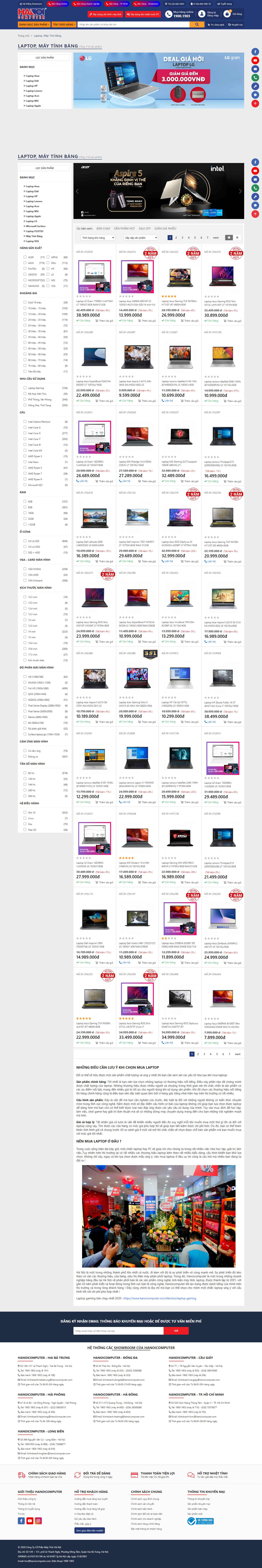 Thiết kế Website web laptop - wwwhanoicomputervn