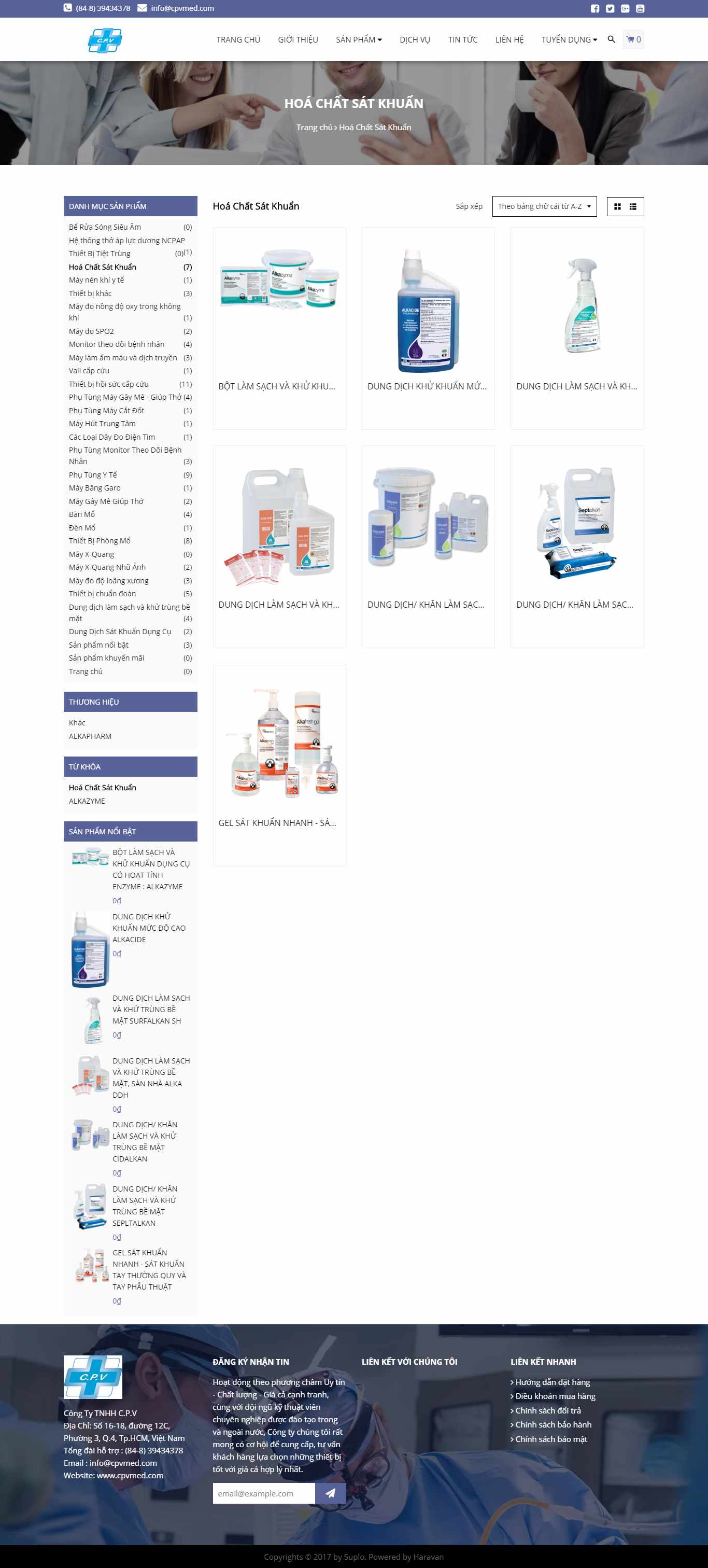 Thiết kế Website web bán dung dịch rửa tay sát khuẩn y tế - cpvmedcom