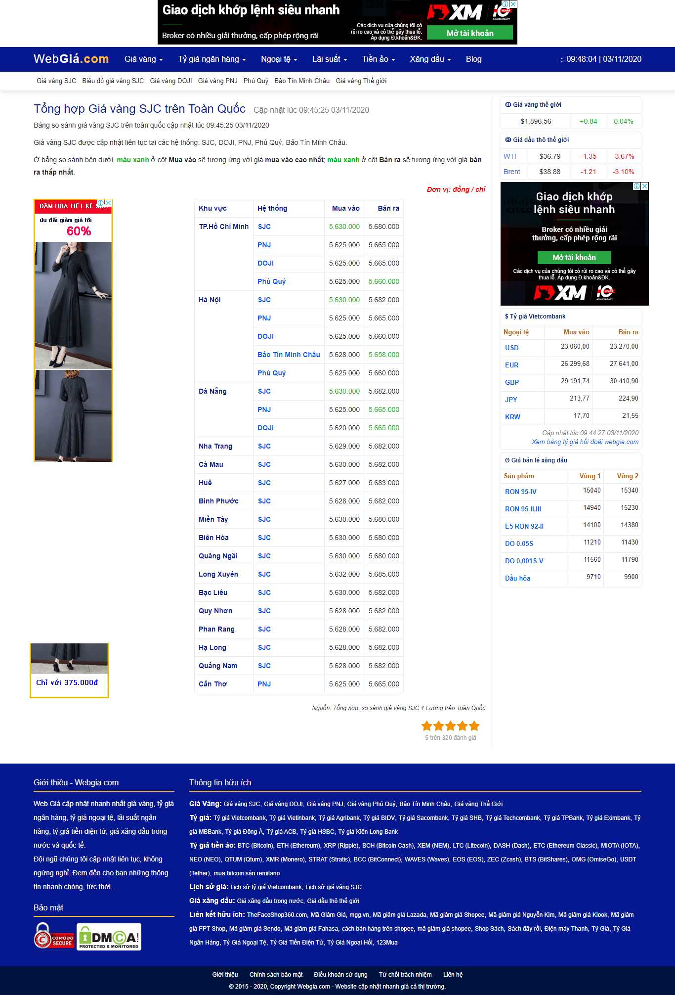 Thiết kế Website web giá vàng - webgiacom