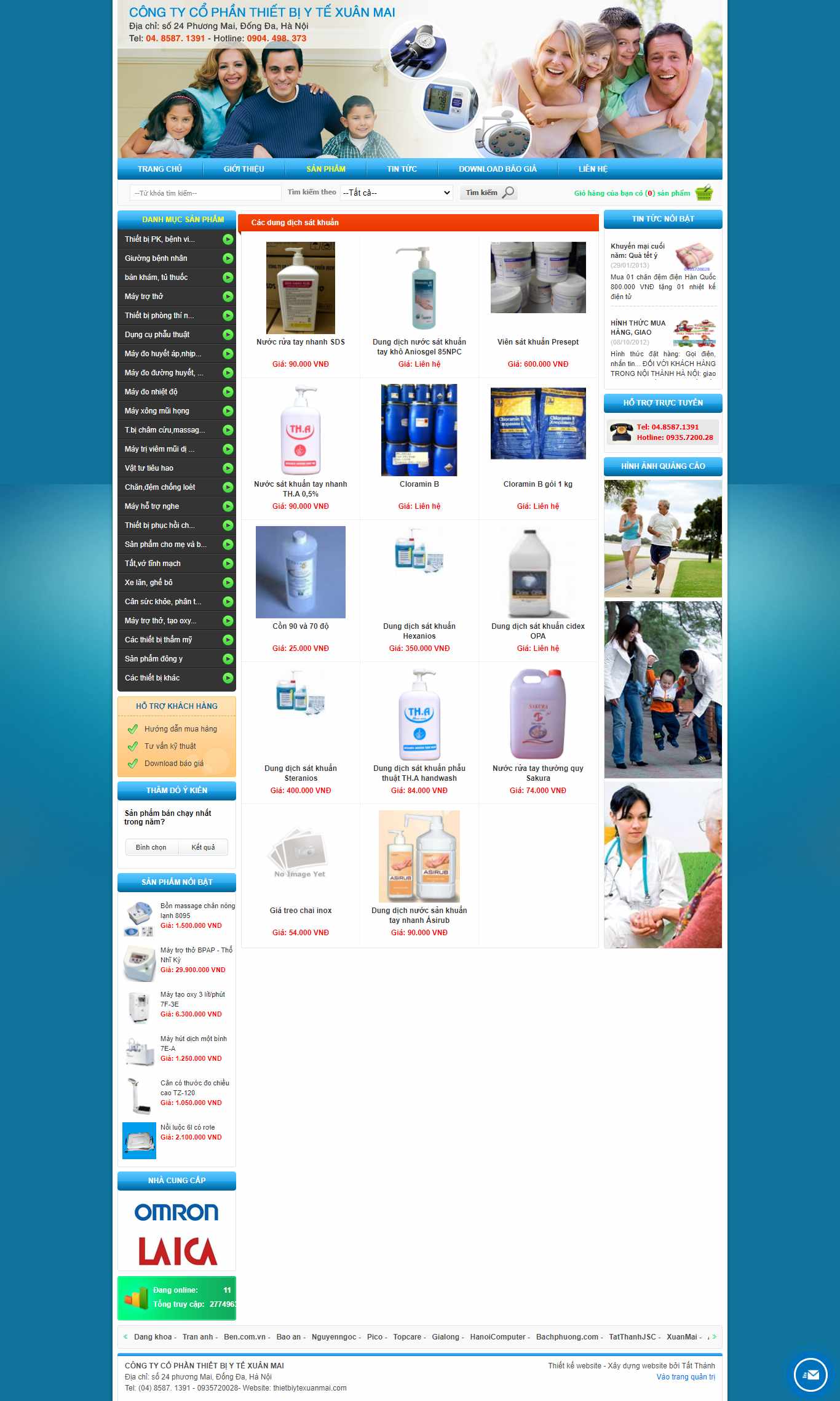 Thiết kế Website web bán dung dịch rửa tay sát khuẩn y tế - thietbiytexuanmaicom
