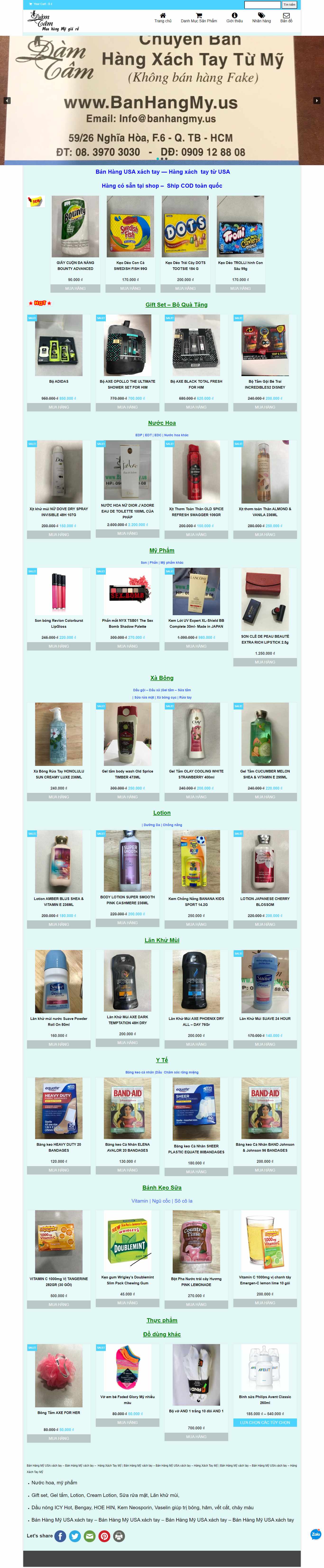 Thiết kế Website web bán hàng xách tay - wwwbanhangmyus