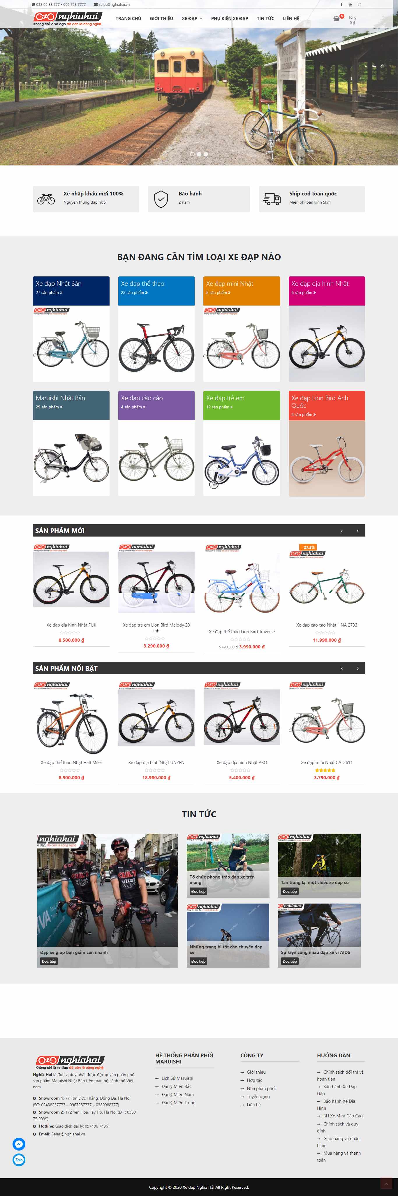 Thiết kế Website web bán xe đạp - nghiahaicom