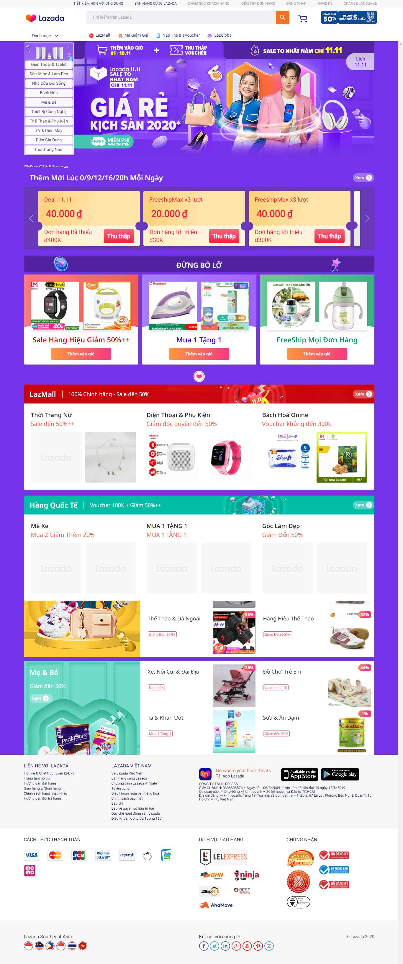 Thiết kế Website web lazada - wwwlazadavn