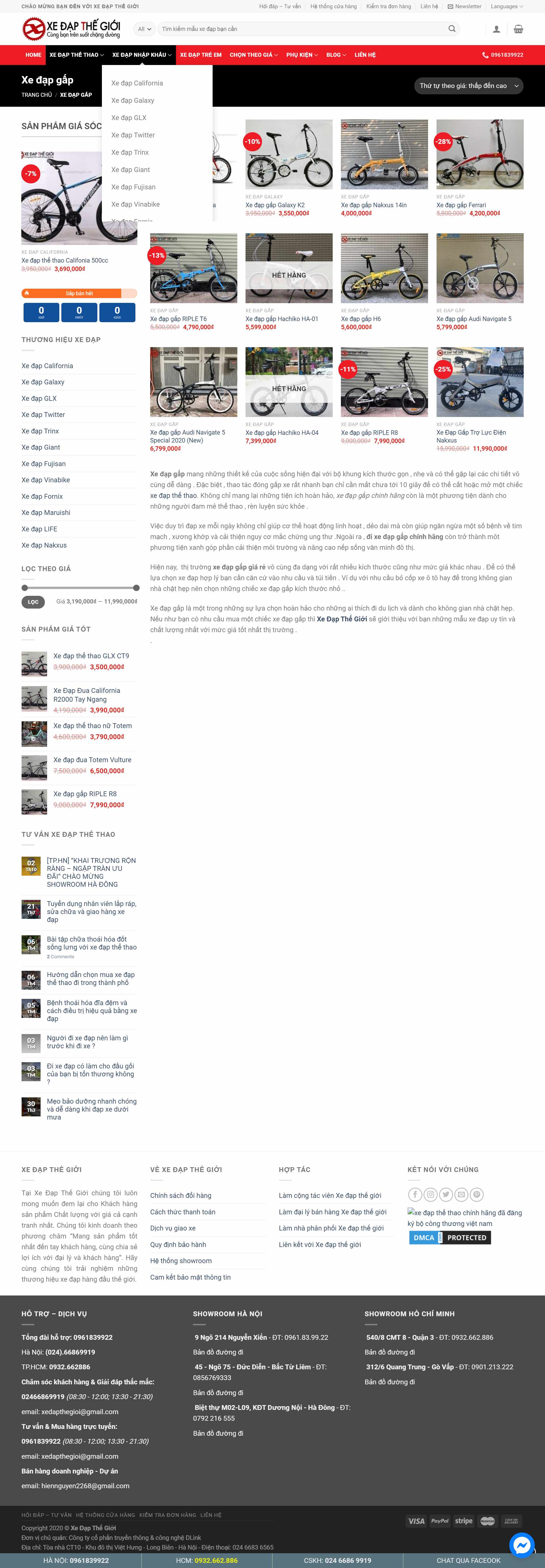 Thiết kế Website web bán xe đạp - xedapthegioivn