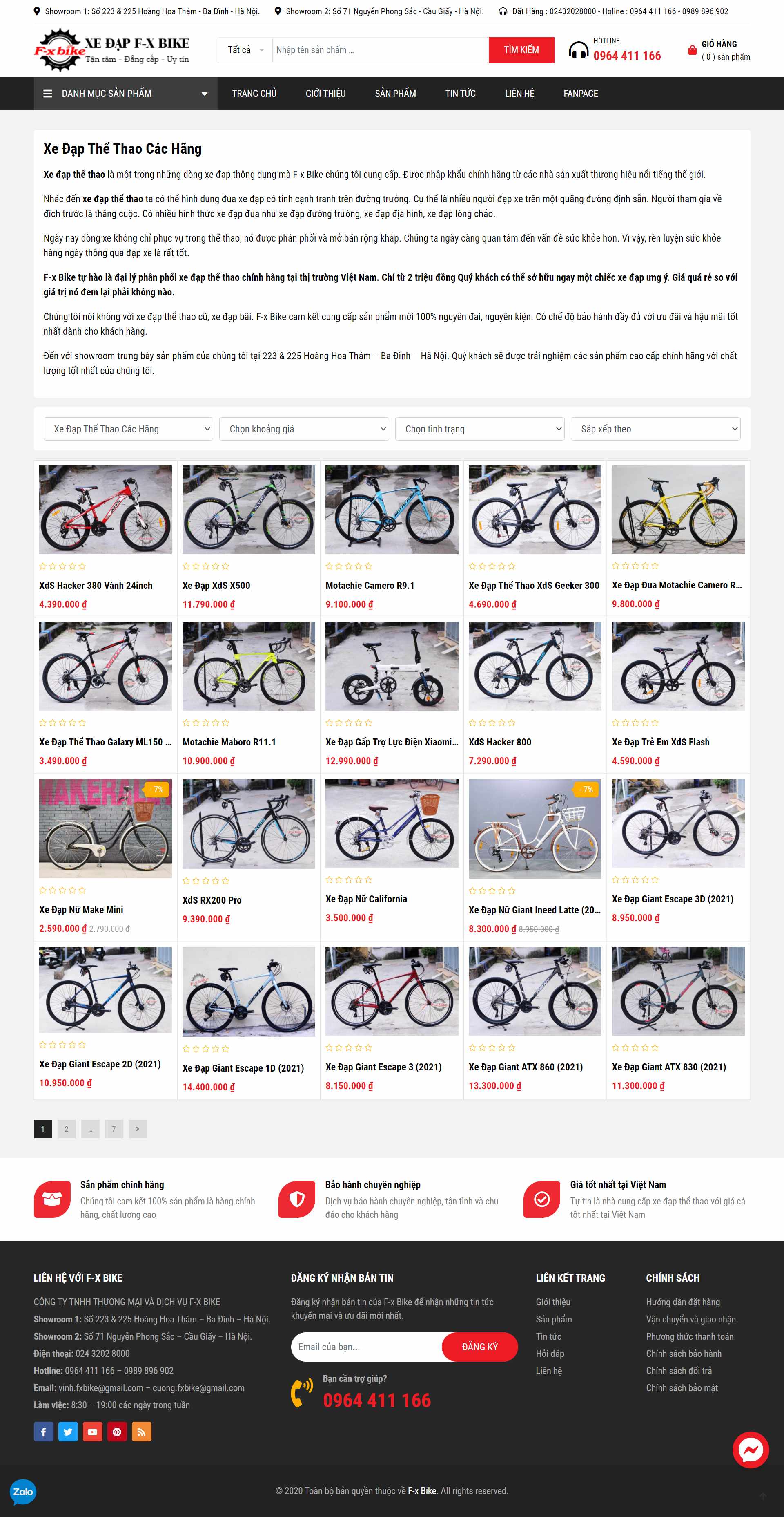 Thiết kế Website web bán xe đạp - xedaphnnet