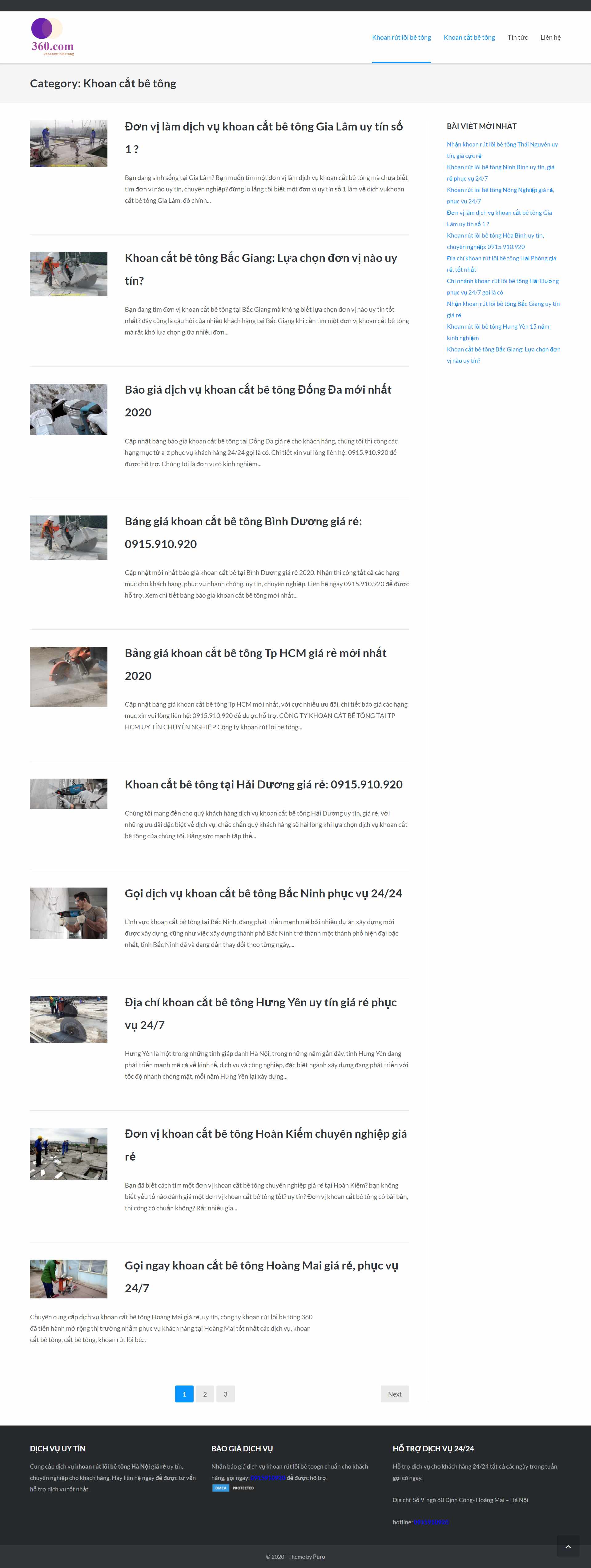 Thiết kế Website web khoan cắt bê tông - khoanrutloibetong360com