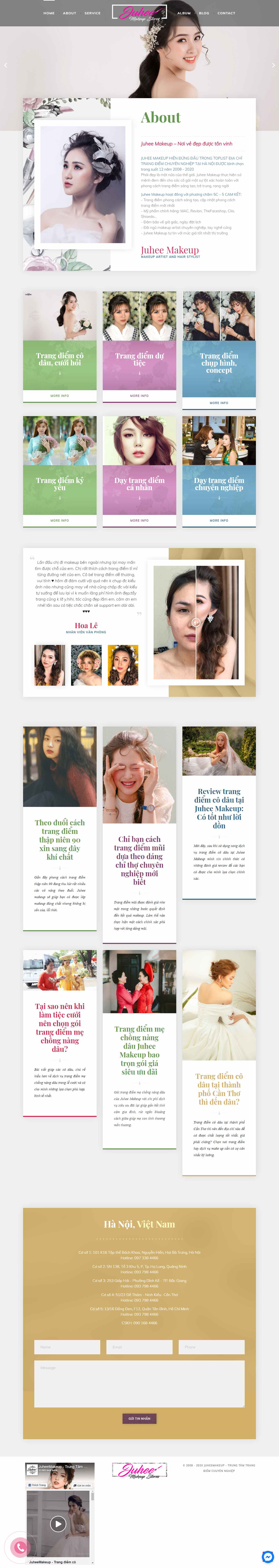 Thiết kế Website web trang điểm cô dâu - juheemakeupcomvn