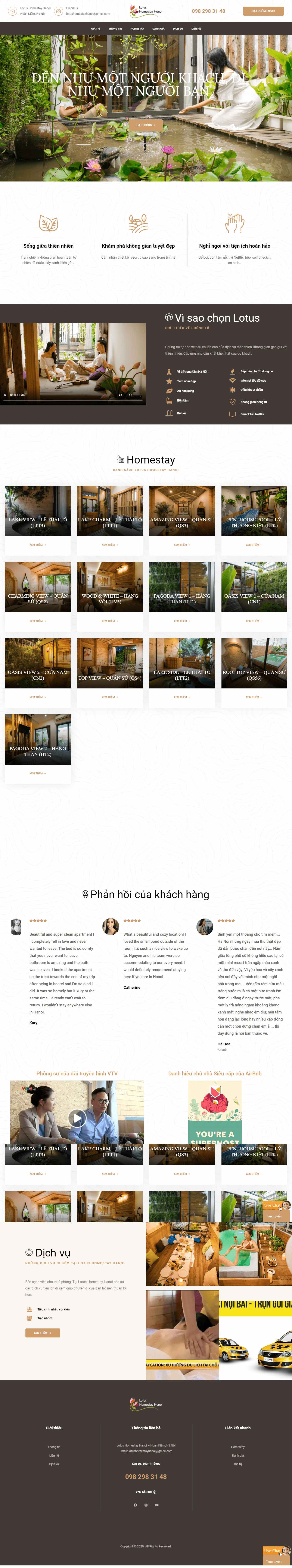 Thiết kế Website web homestay - lotushomestayhanoicom