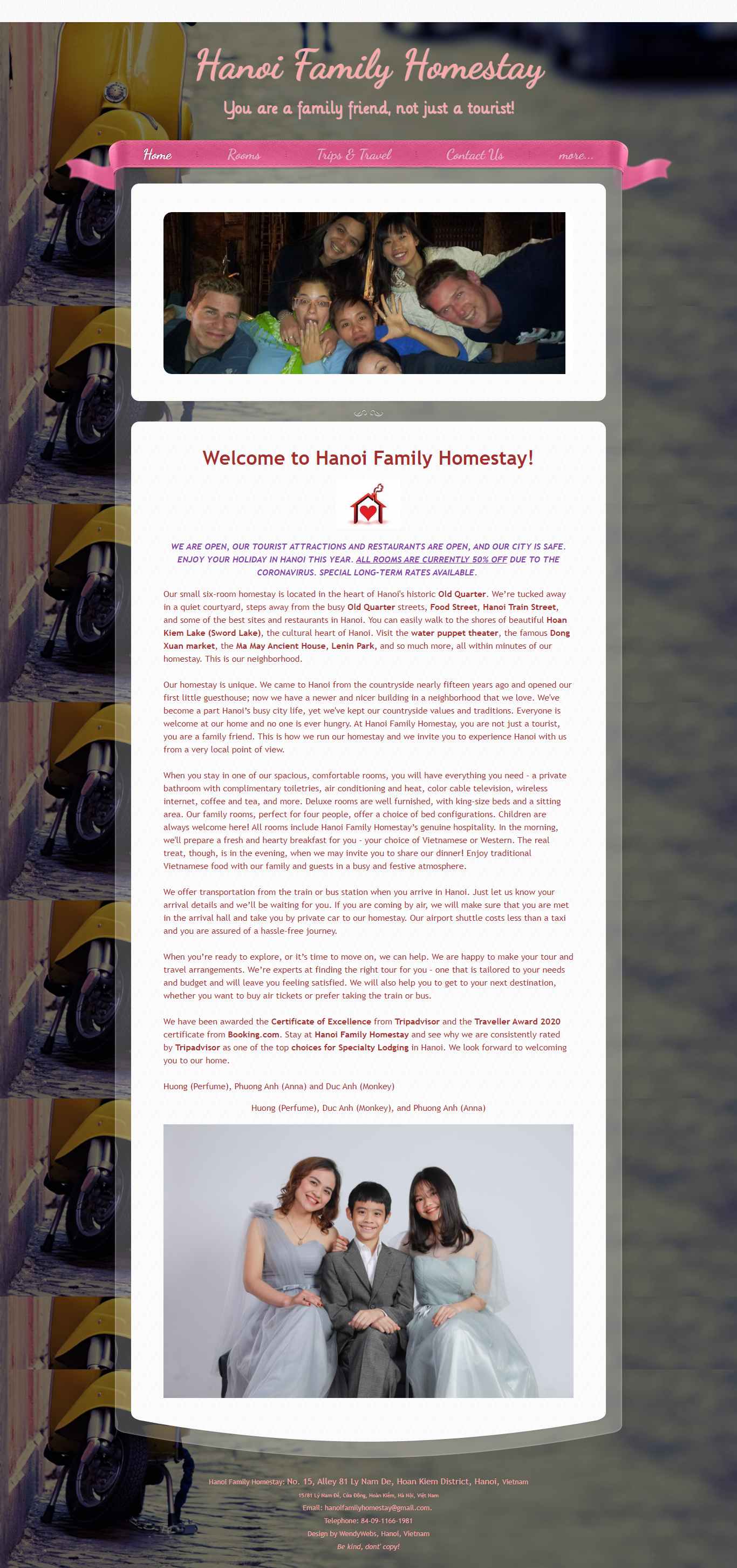 Thiết kế Website web homestay - wwwhanoifamilyhomestaycom