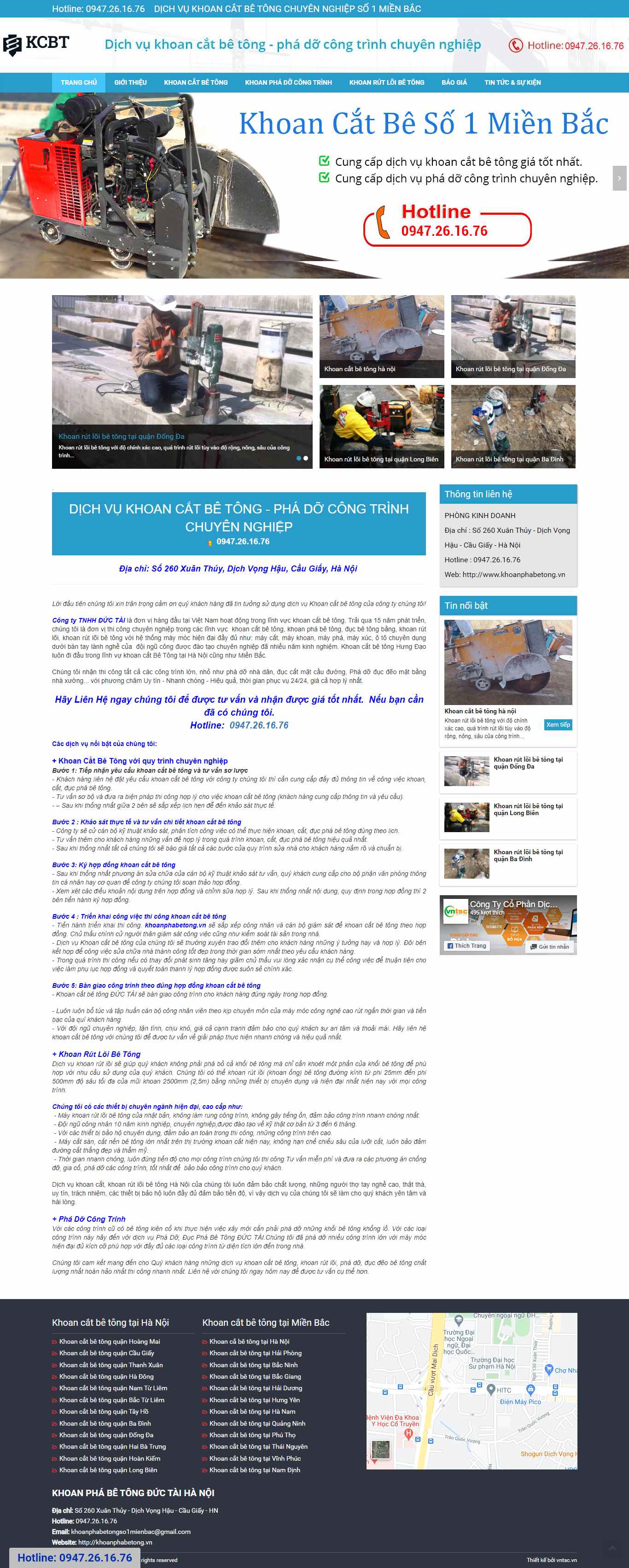 Thiết kế Website web khoan cắt bê tông - khoanphabetongvn