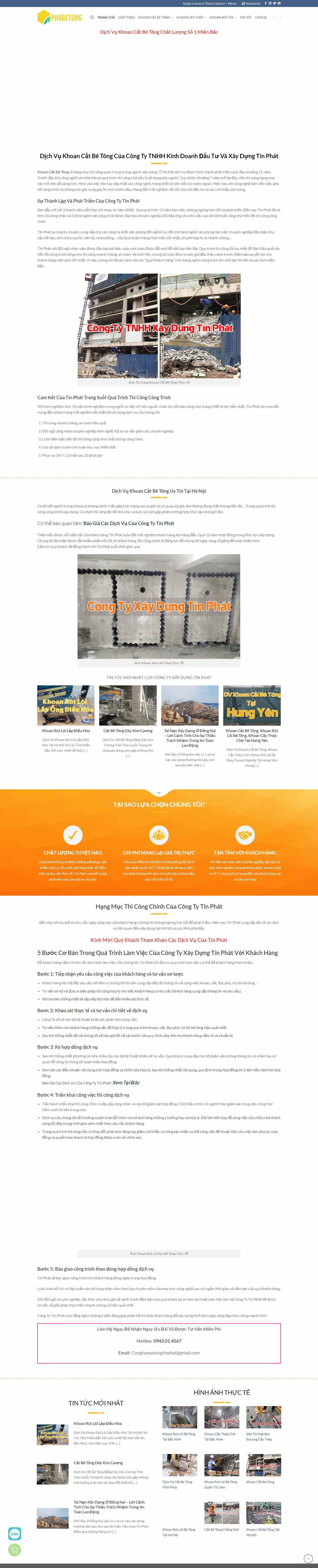 Thiết kế Website web khoan cắt bê tông - phabetongvn