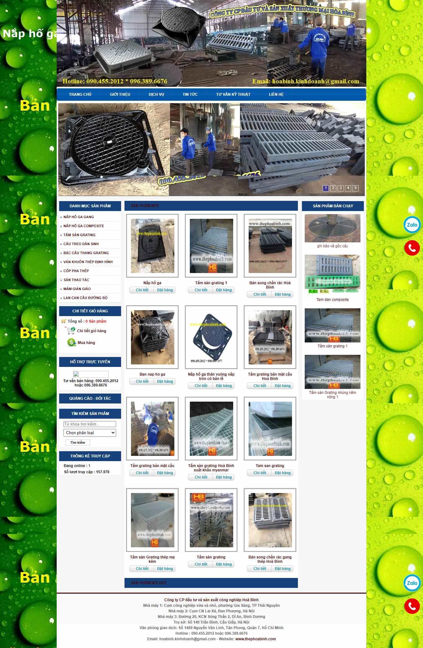 Thiết kế Website web song chắn rác - thephoabinhcom