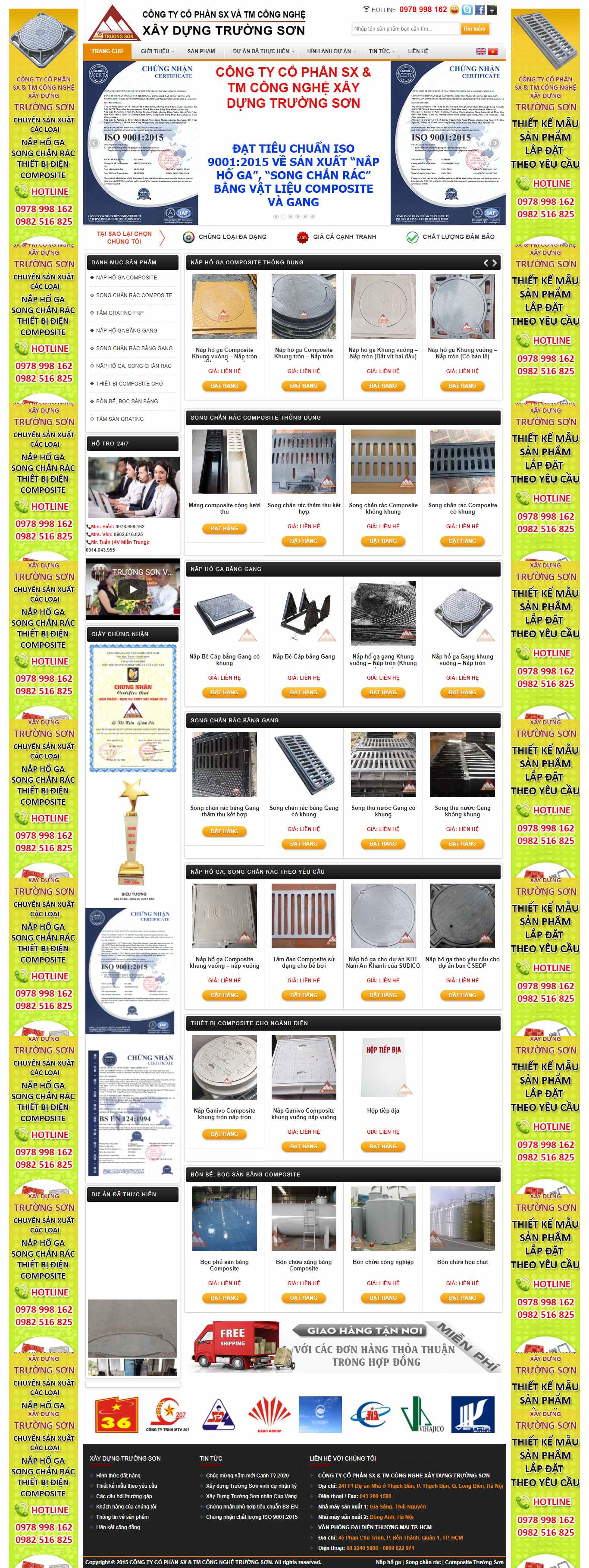 Thiết kế Website web nắp hố ga - wwwxaydungtruongsonvn
