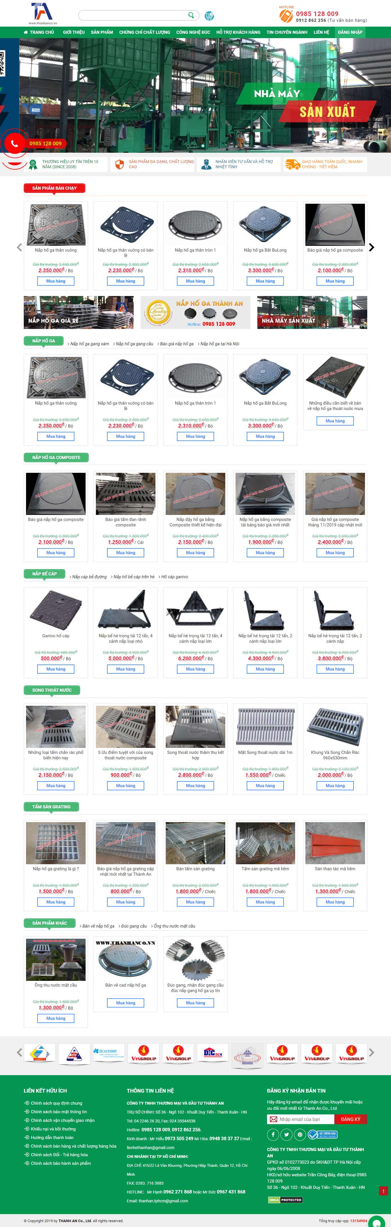 Thiết kế Website web nắp hố ga - thanhancovn