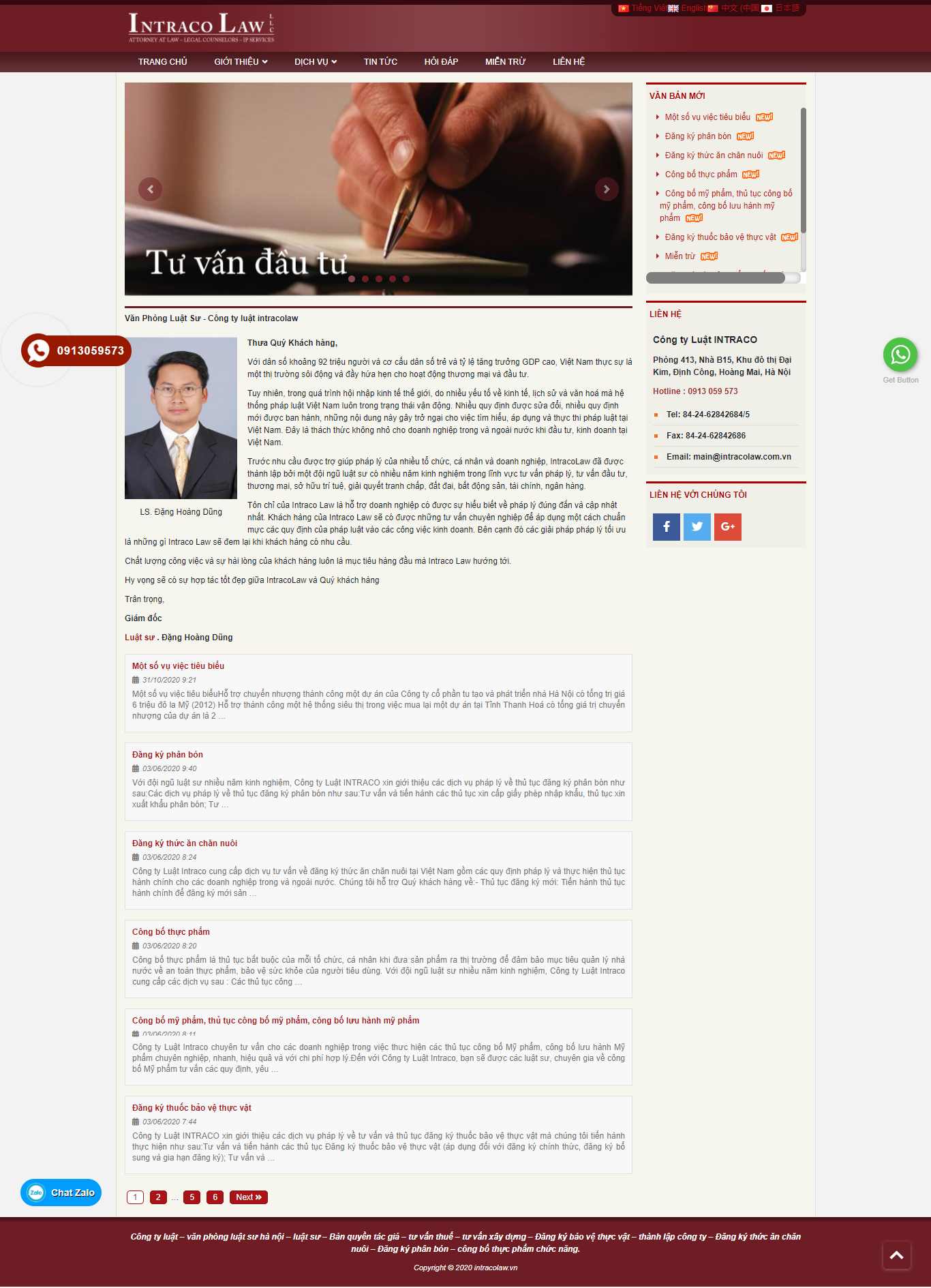 Thiết kế Website web tư vấn luật - intracolawvn