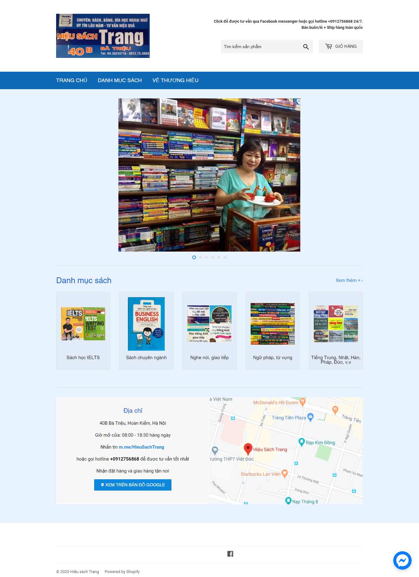 Thiết kế Website web nhà sách online - hieusachtrangvn