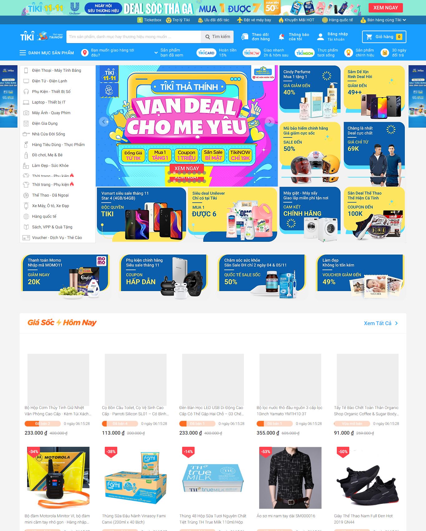 Thiết kế Website web tiki - tikivn