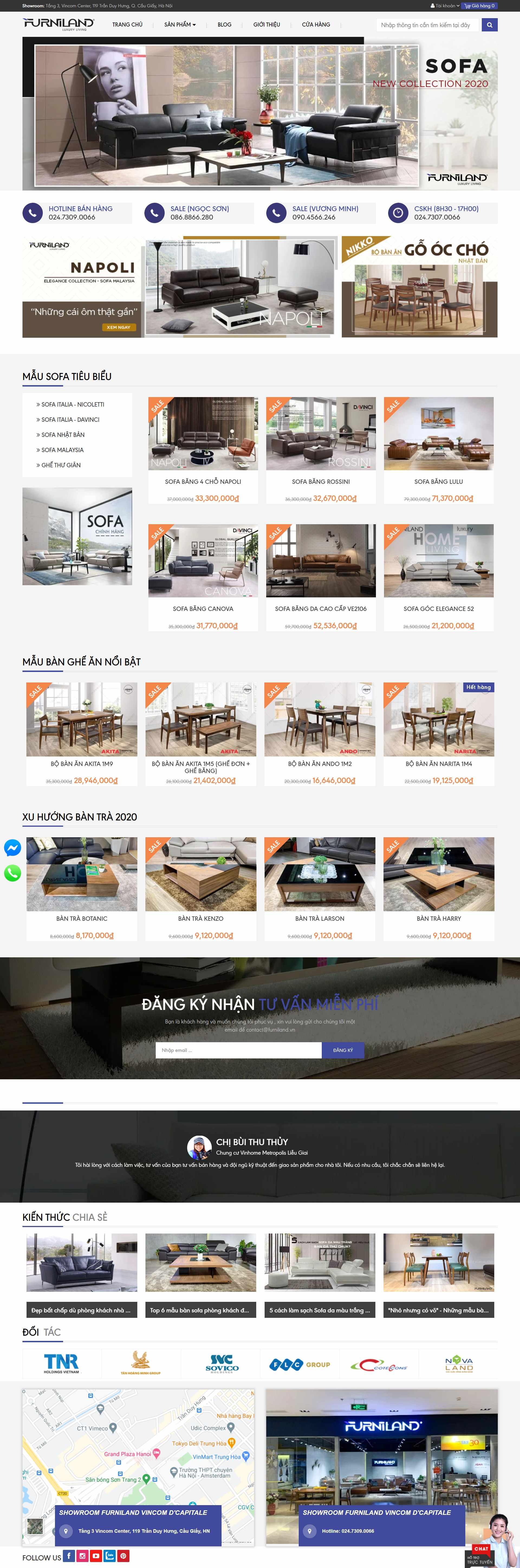 Thiết kế Website web nội thất - furnilandvn