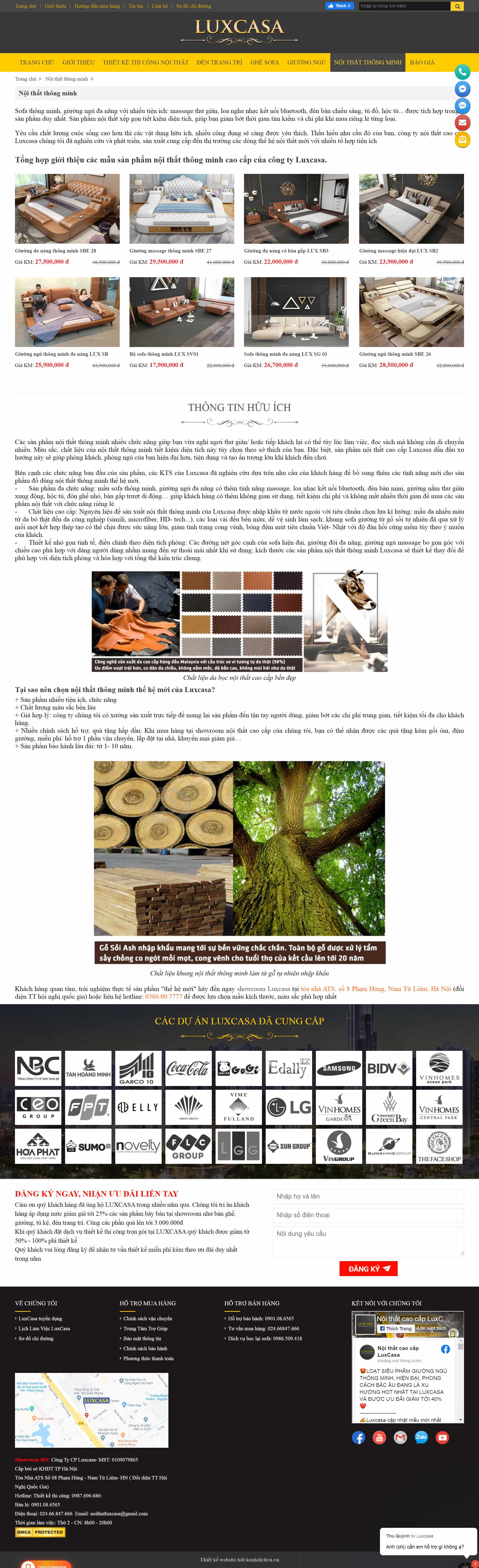 Thiết kế Website web nội thất - luxcasavn