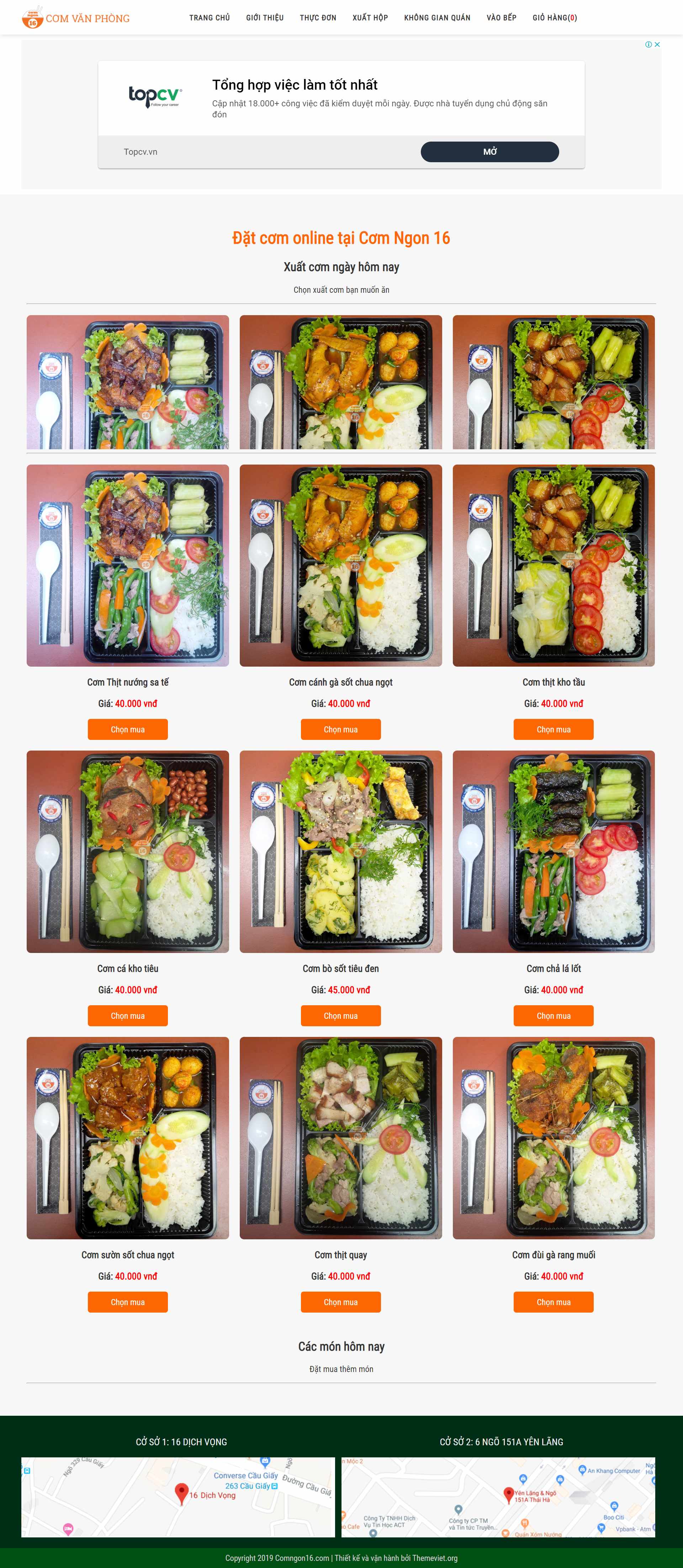 [comvanphonghanoi] Thiết kế Website web cơm văn phòng - comngon16com