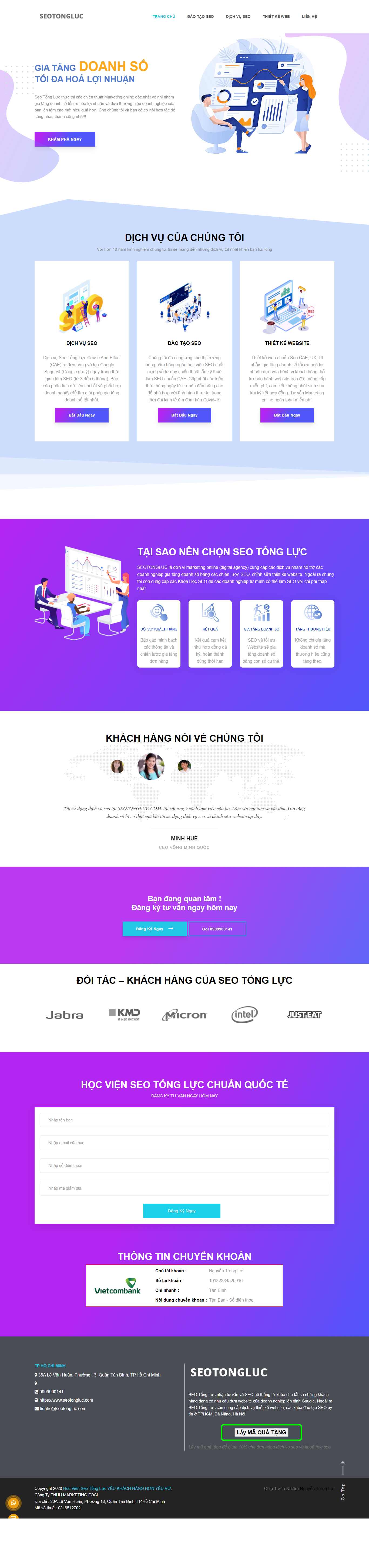 Thiết kế Website web đào tạo seo - wwwseotongluccom