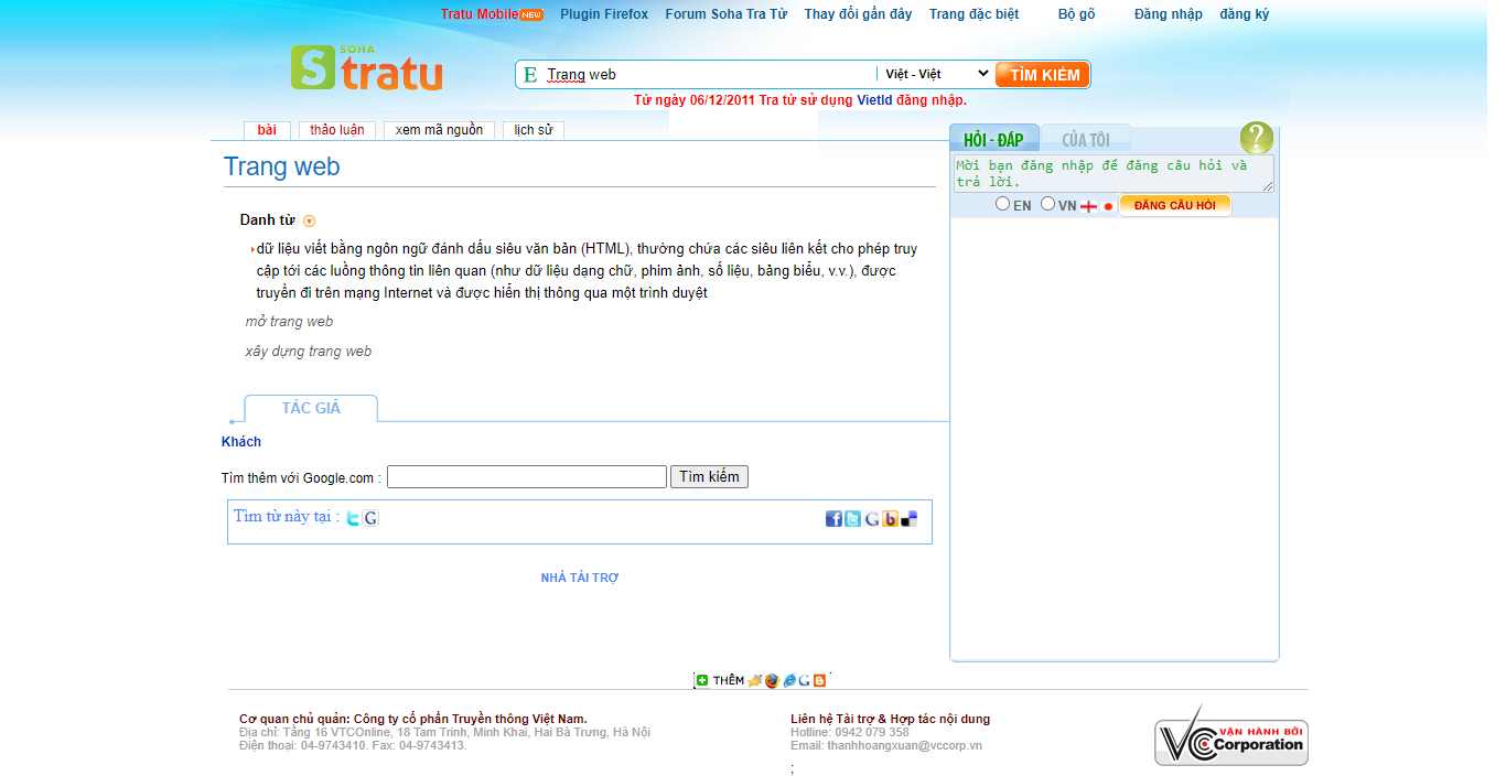 Thiết kế Website web soha - tratusohavn