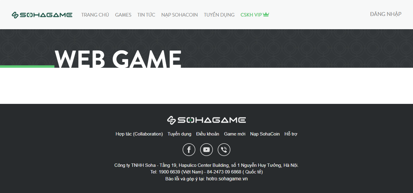 Thiết kế Website web soha - sohagamevn