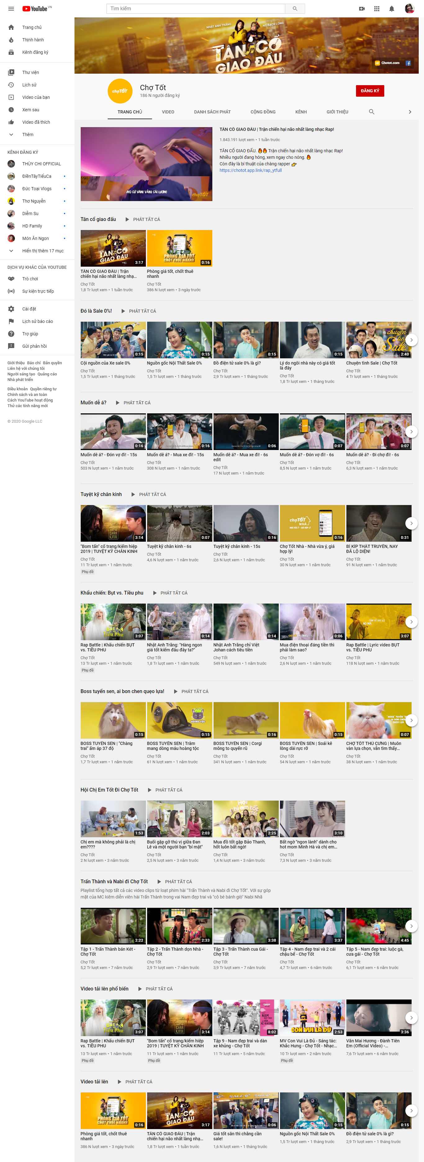Thiết kế Website web chợ tốt - wwwyoutubecom