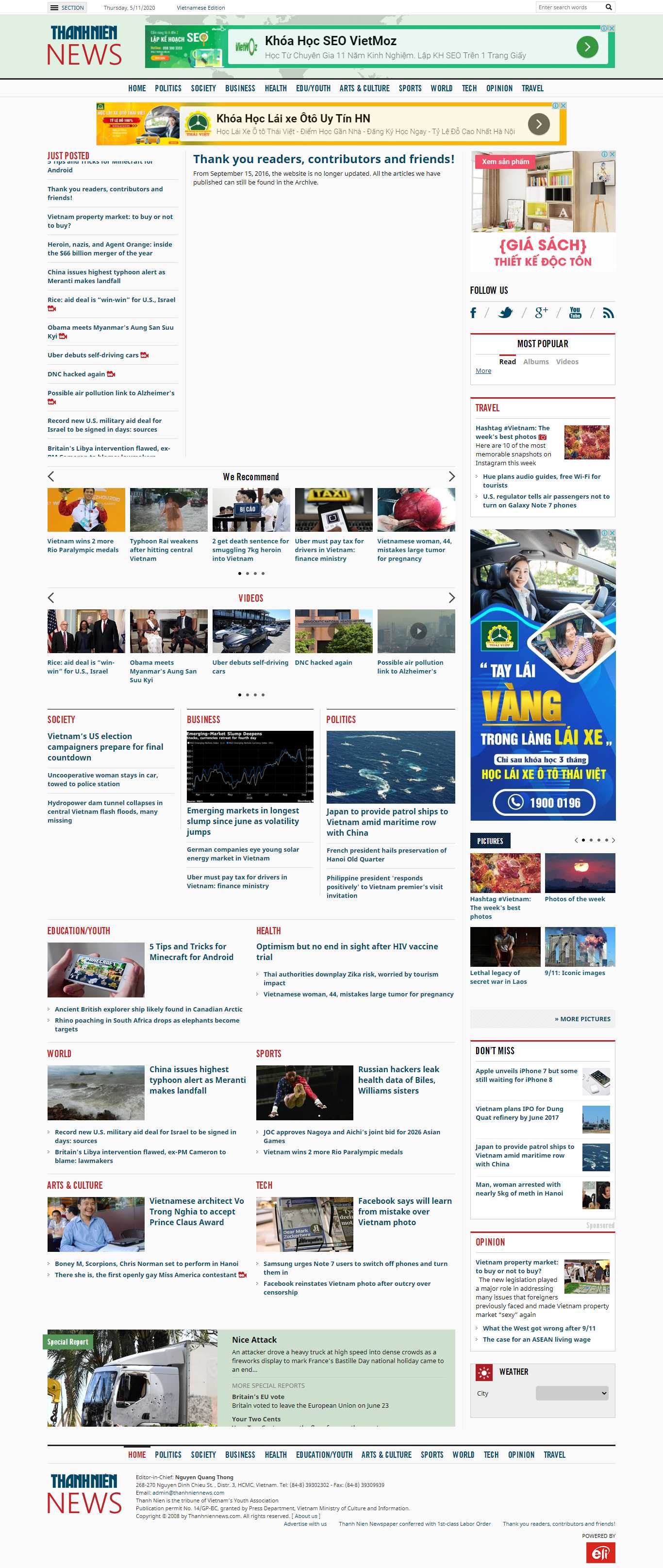 Thiết kế Website web thanh niên - wwwthanhniennewscom